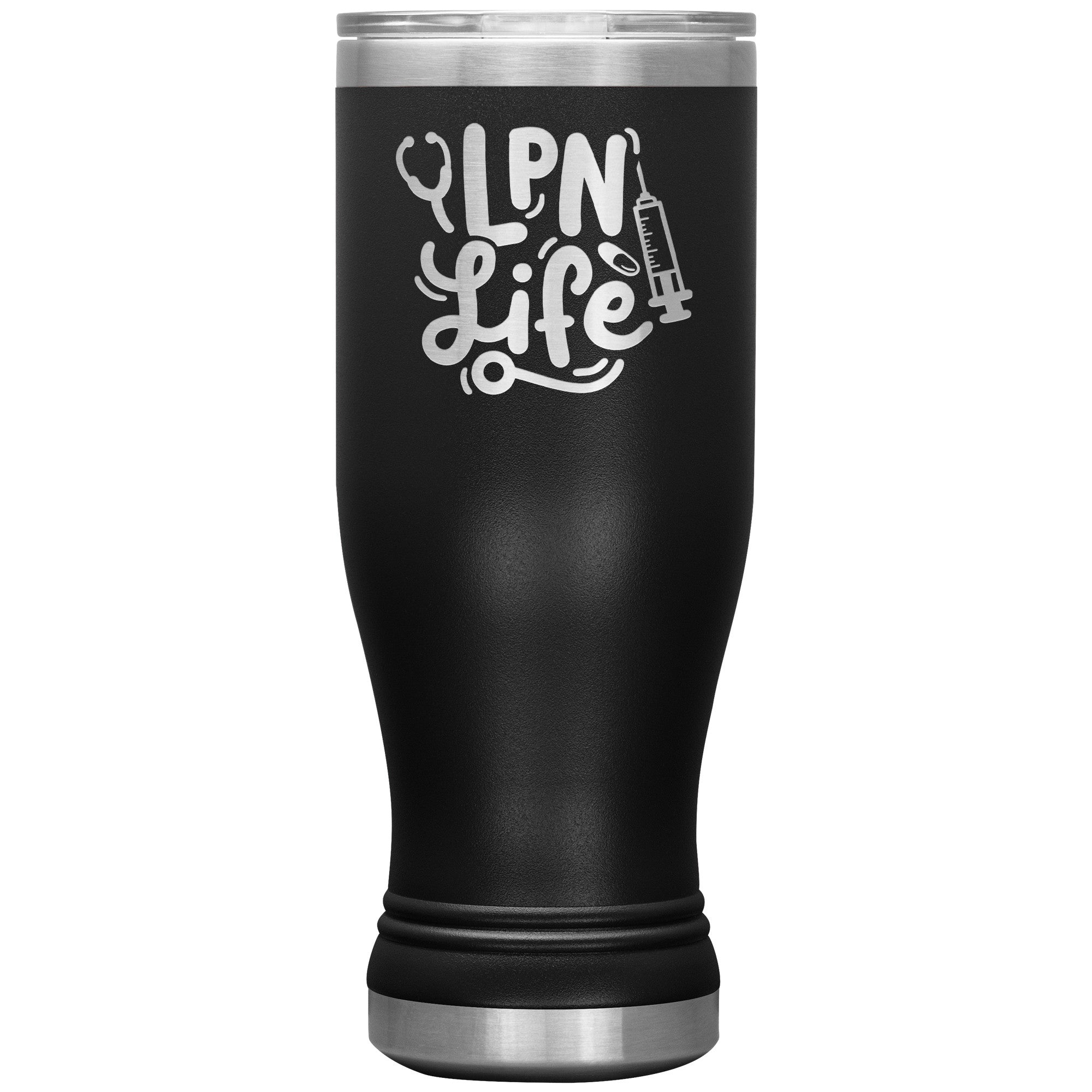 20 oz BOHO Insulated Tumbler - LPN with Stethoscope and Needle Design - Sip in Nursing Style!