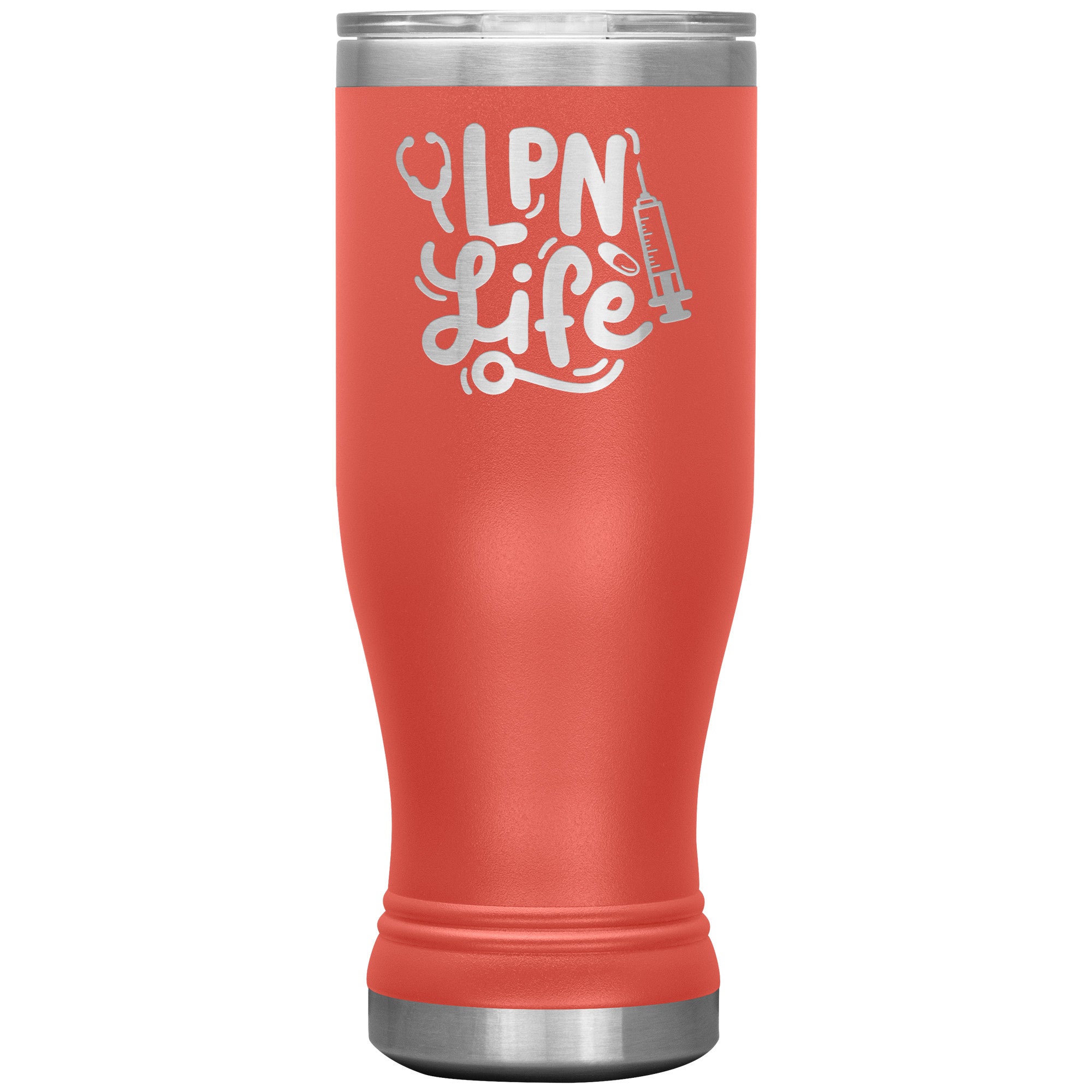 20 oz BOHO Insulated Tumbler - LPN with Stethoscope and Needle Design - Sip in Nursing Style!