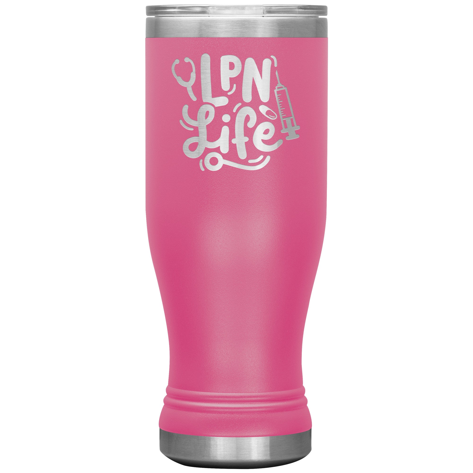 20 oz BOHO Insulated Tumbler - LPN with Stethoscope and Needle Design - Sip in Nursing Style!
