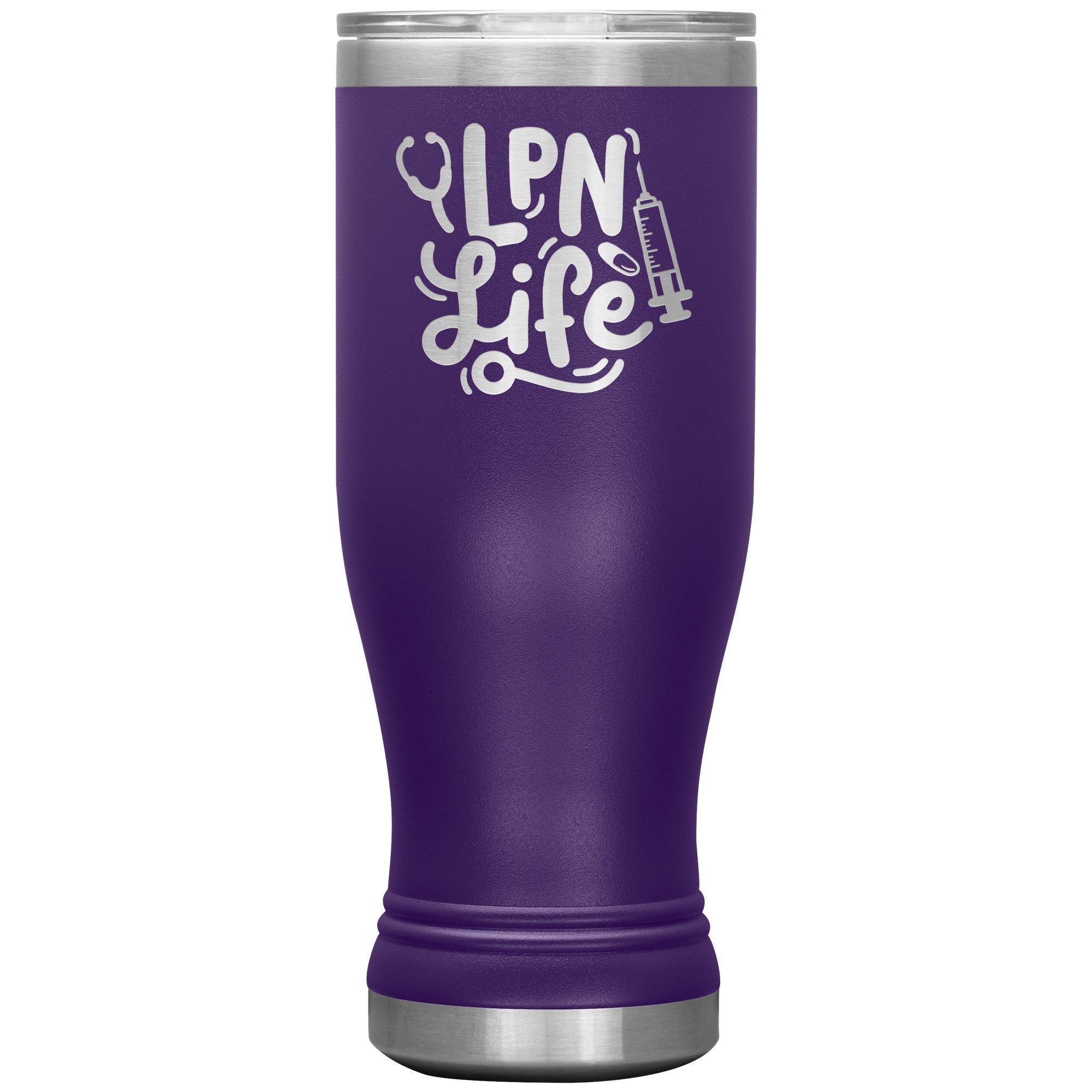 20 oz BOHO Insulated Tumbler - LPN with Stethoscope and Needle Design - Sip in Nursing Style!