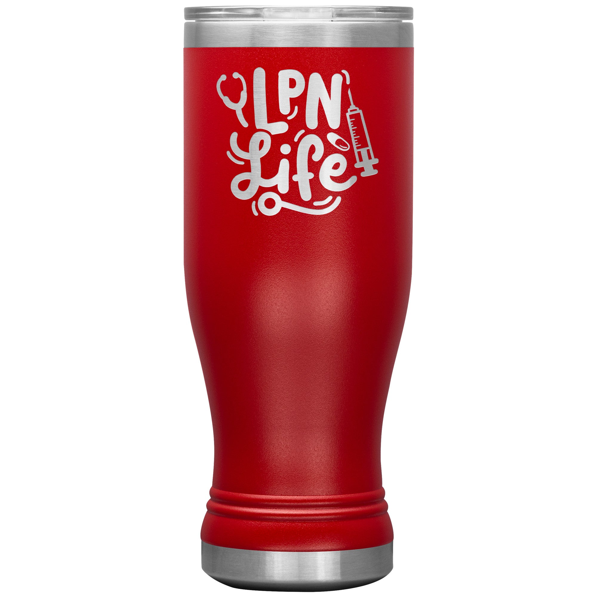 20 oz BOHO Insulated Tumbler - LPN with Stethoscope and Needle Design - Sip in Nursing Style!