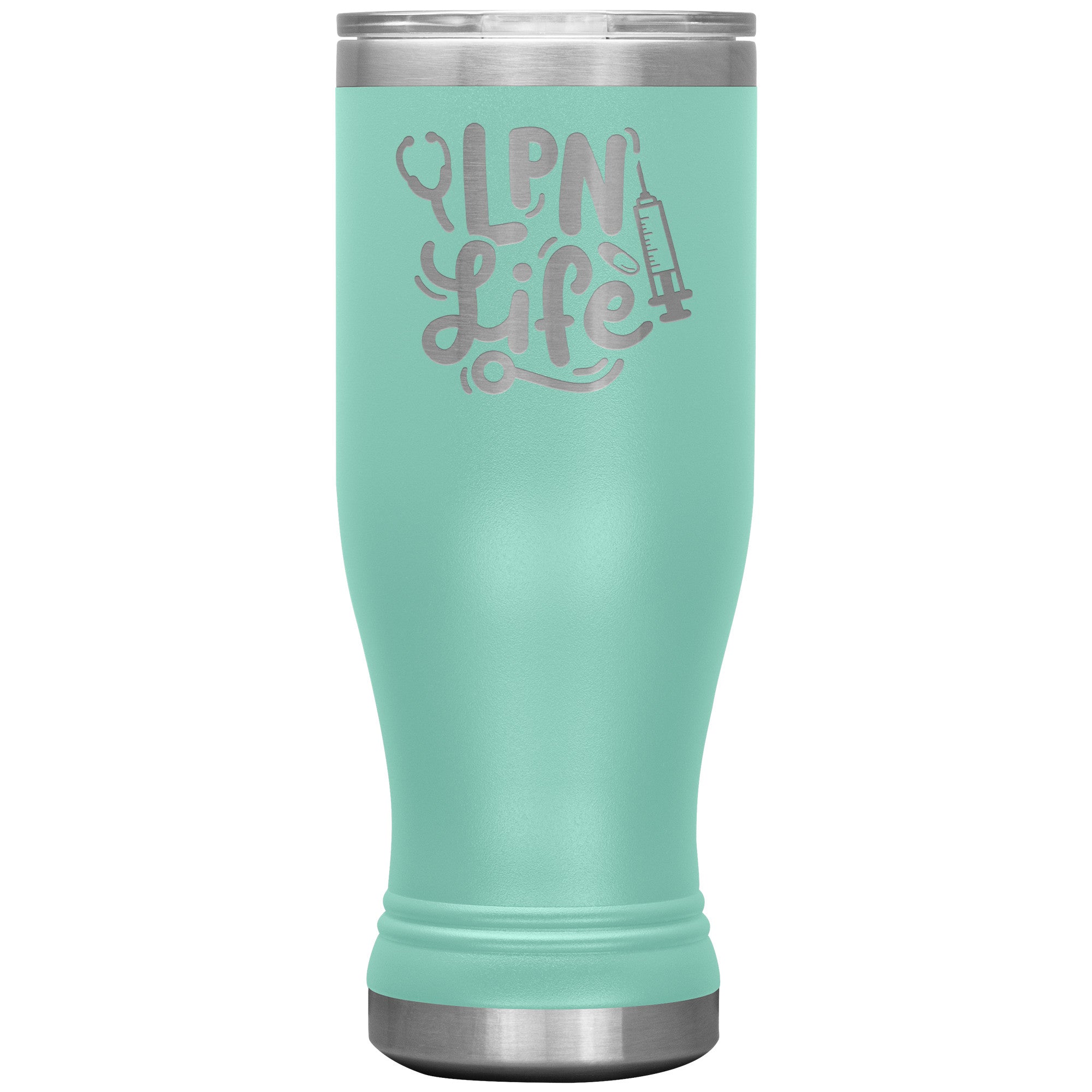 20 oz BOHO Insulated Tumbler - LPN with Stethoscope and Needle Design - Sip in Nursing Style!