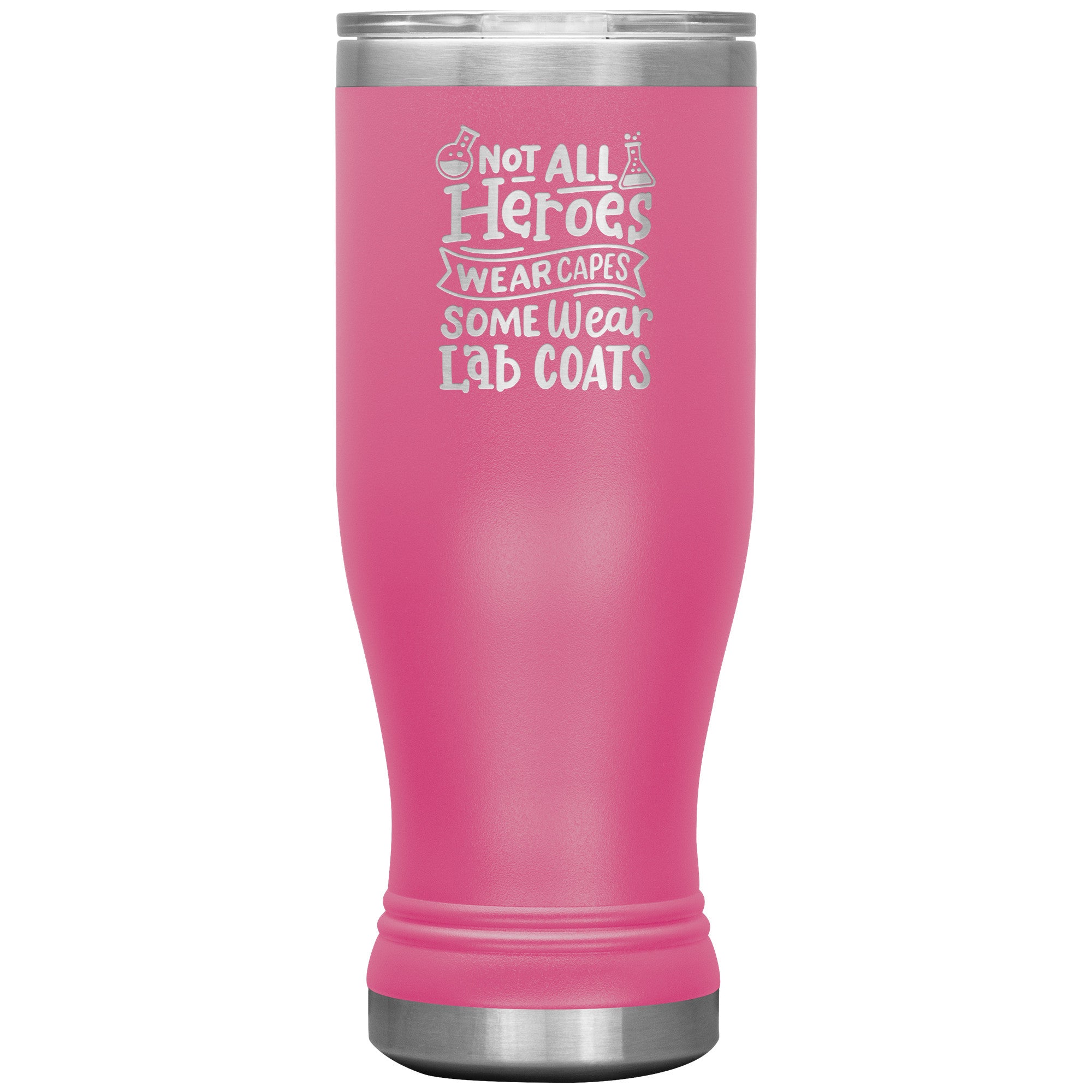 20 oz BOHO Insulated Tumbler - Not All Heroes Wear Capes, Some Wear Lab Coats - Stay Inspired with Science!