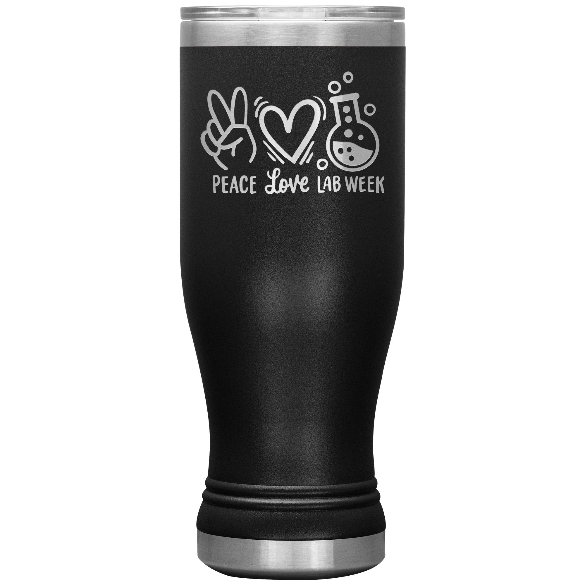 20 oz BOHO Insulated Tumbler - Peace, Love, Lab Week Design - Celebrate with Scientific Style!