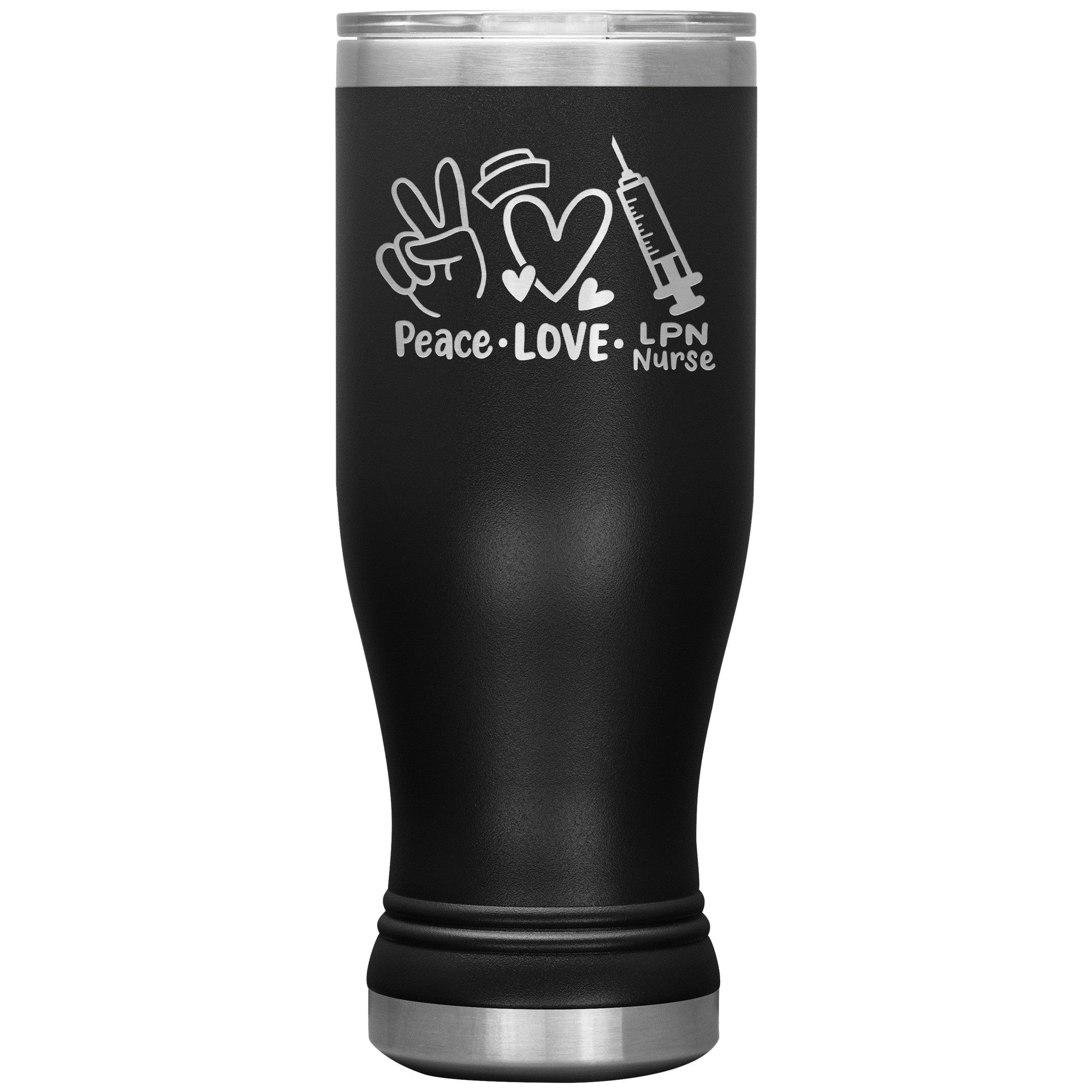 20 oz BOHO Insulated Tumbler - Peace, Love, LPN Nurse - Sip in Nursing Harmony!