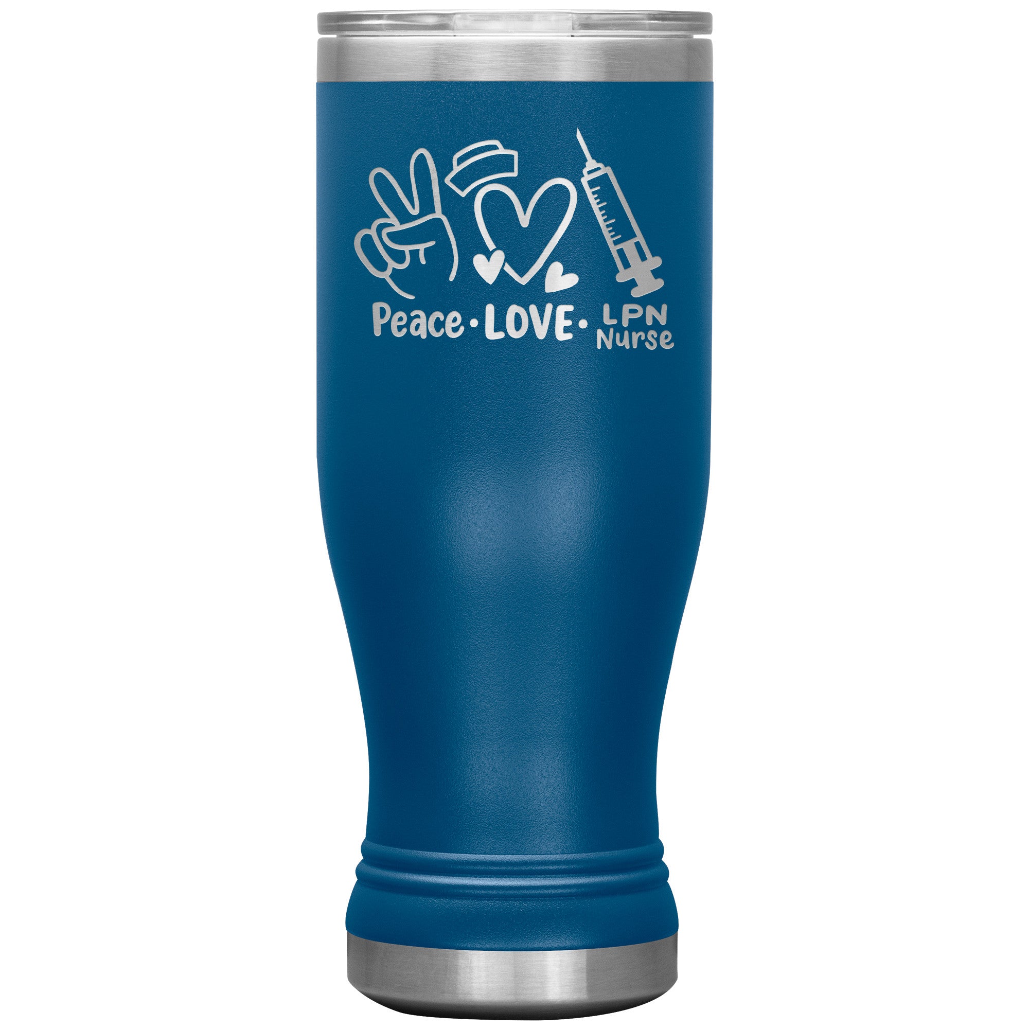 20 oz BOHO Insulated Tumbler - Peace, Love, LPN Nurse - Sip in Nursing Harmony!