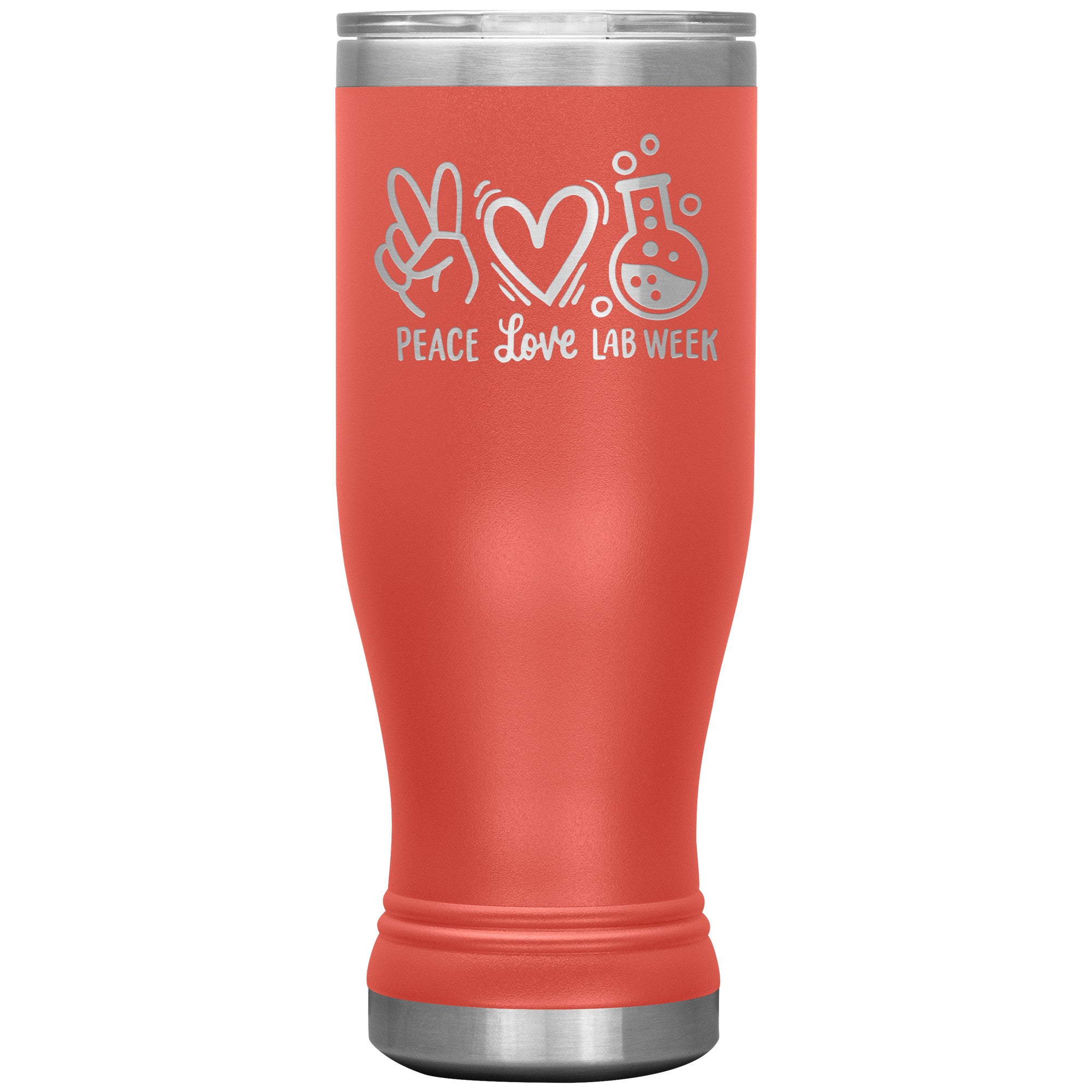 20 oz BOHO Insulated Tumbler - Peace, Love, Lab Week Design - Celebrate with Scientific Style!