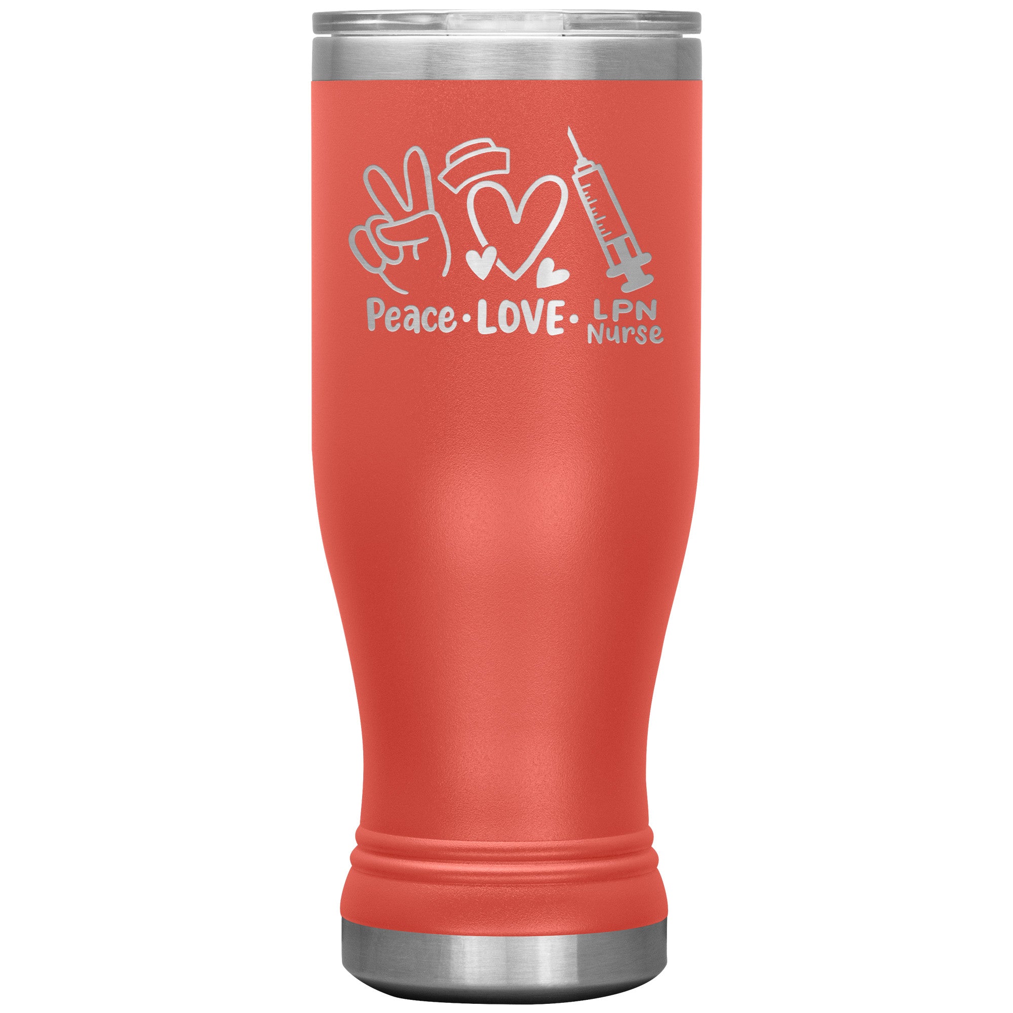 20 oz BOHO Insulated Tumbler - Peace, Love, LPN Nurse - Sip in Nursing Harmony!