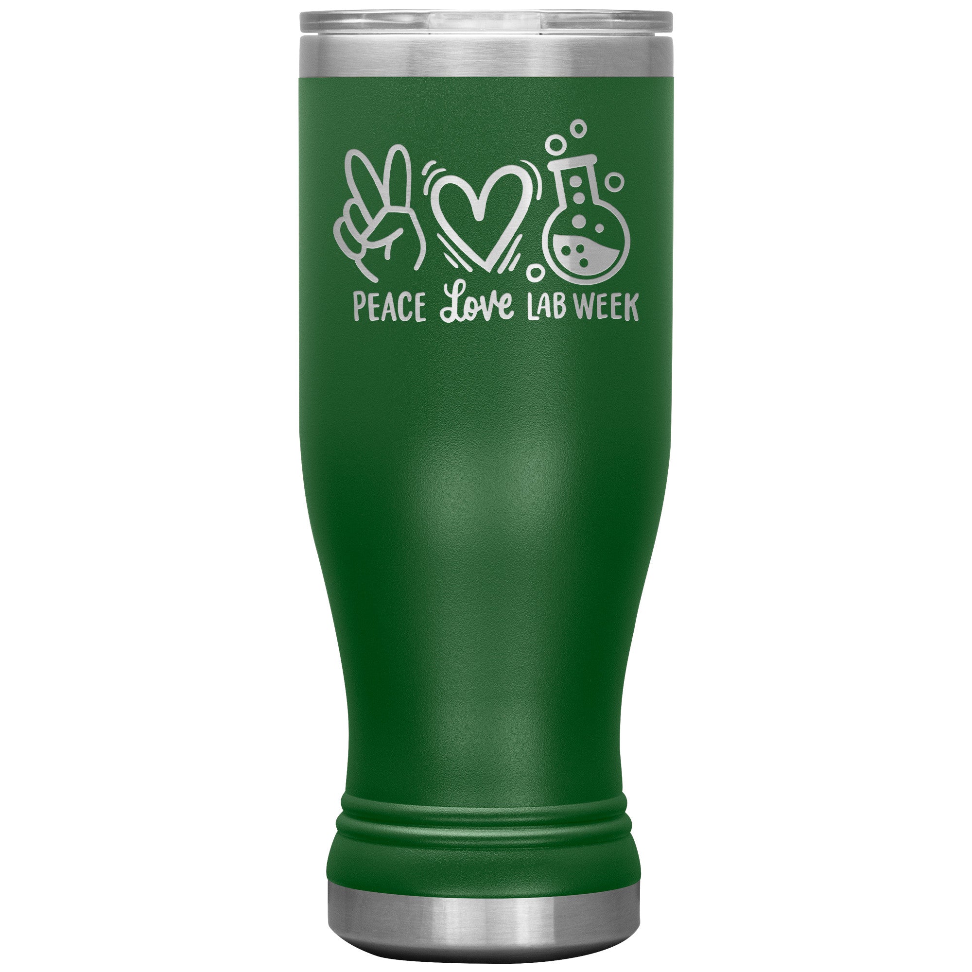 20 oz BOHO Insulated Tumbler - Peace, Love, Lab Week Design - Celebrate with Scientific Style!