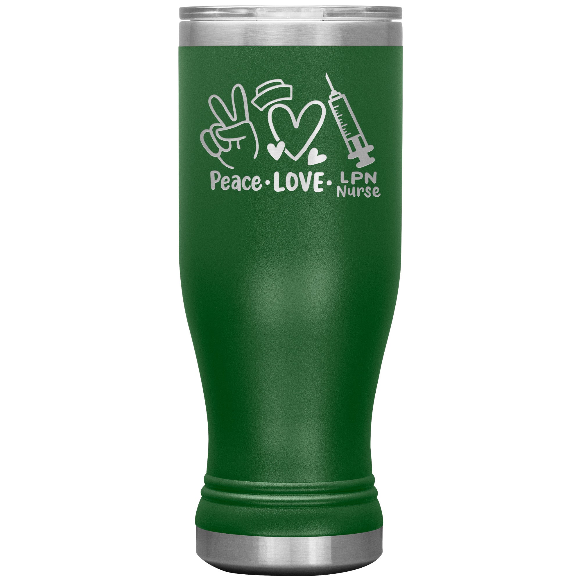 20 oz BOHO Insulated Tumbler - Peace, Love, LPN Nurse - Sip in Nursing Harmony!
