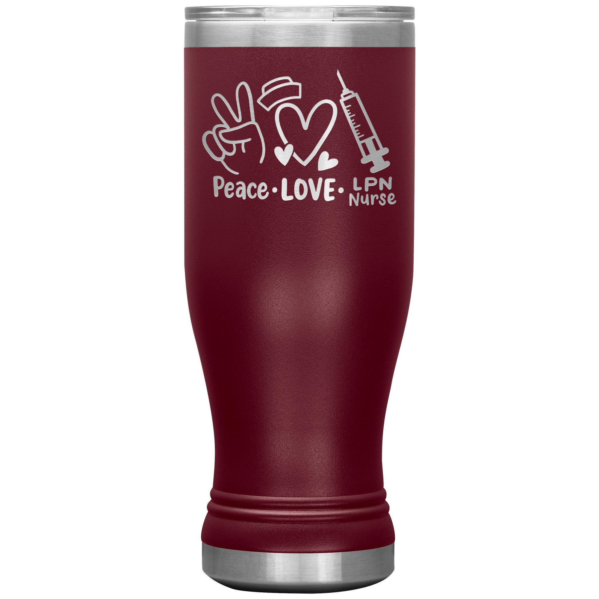 20 oz BOHO Insulated Tumbler - Peace, Love, LPN Nurse - Sip in Nursing Harmony!