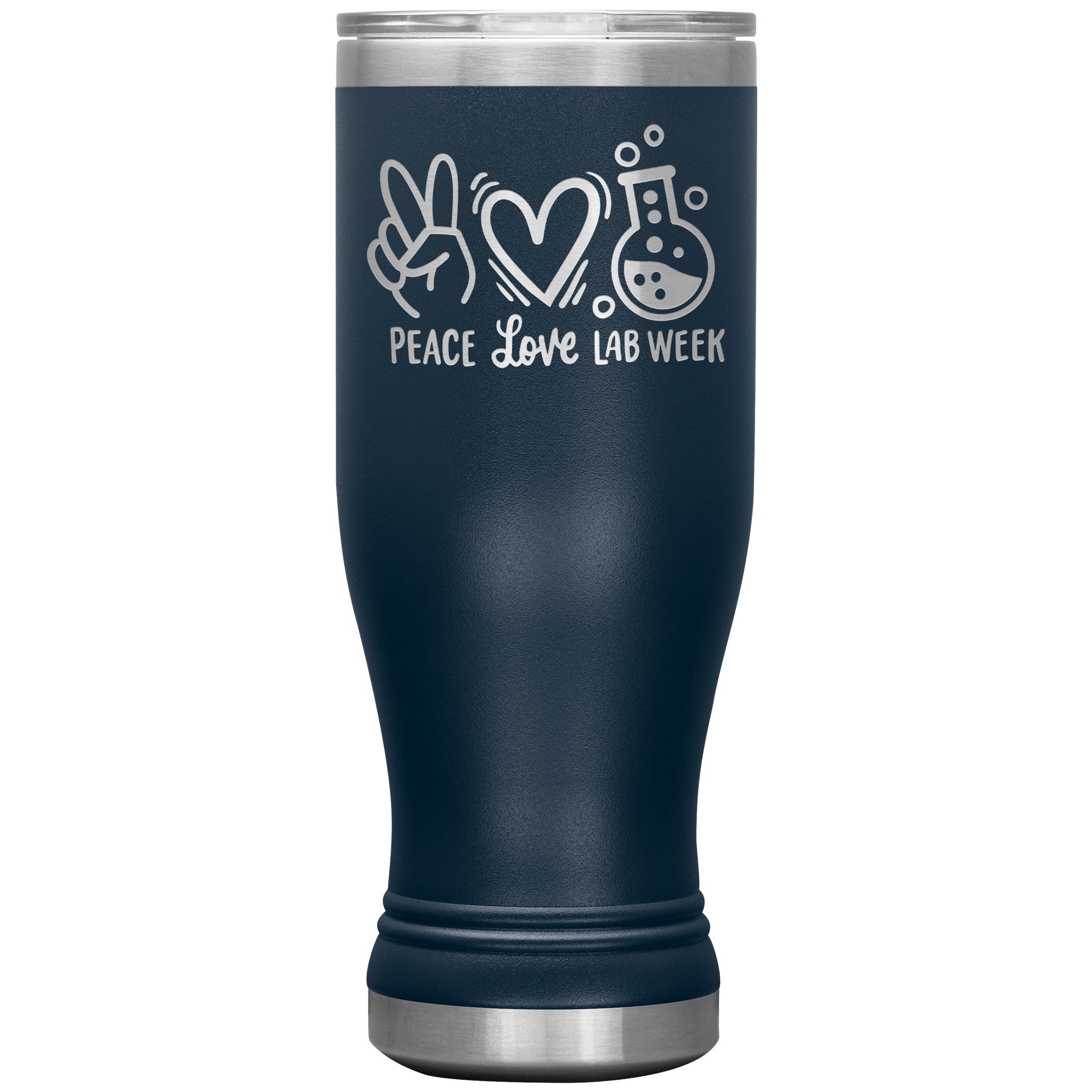 20 oz BOHO Insulated Tumbler - Peace, Love, Lab Week Design - Celebrate with Scientific Style!