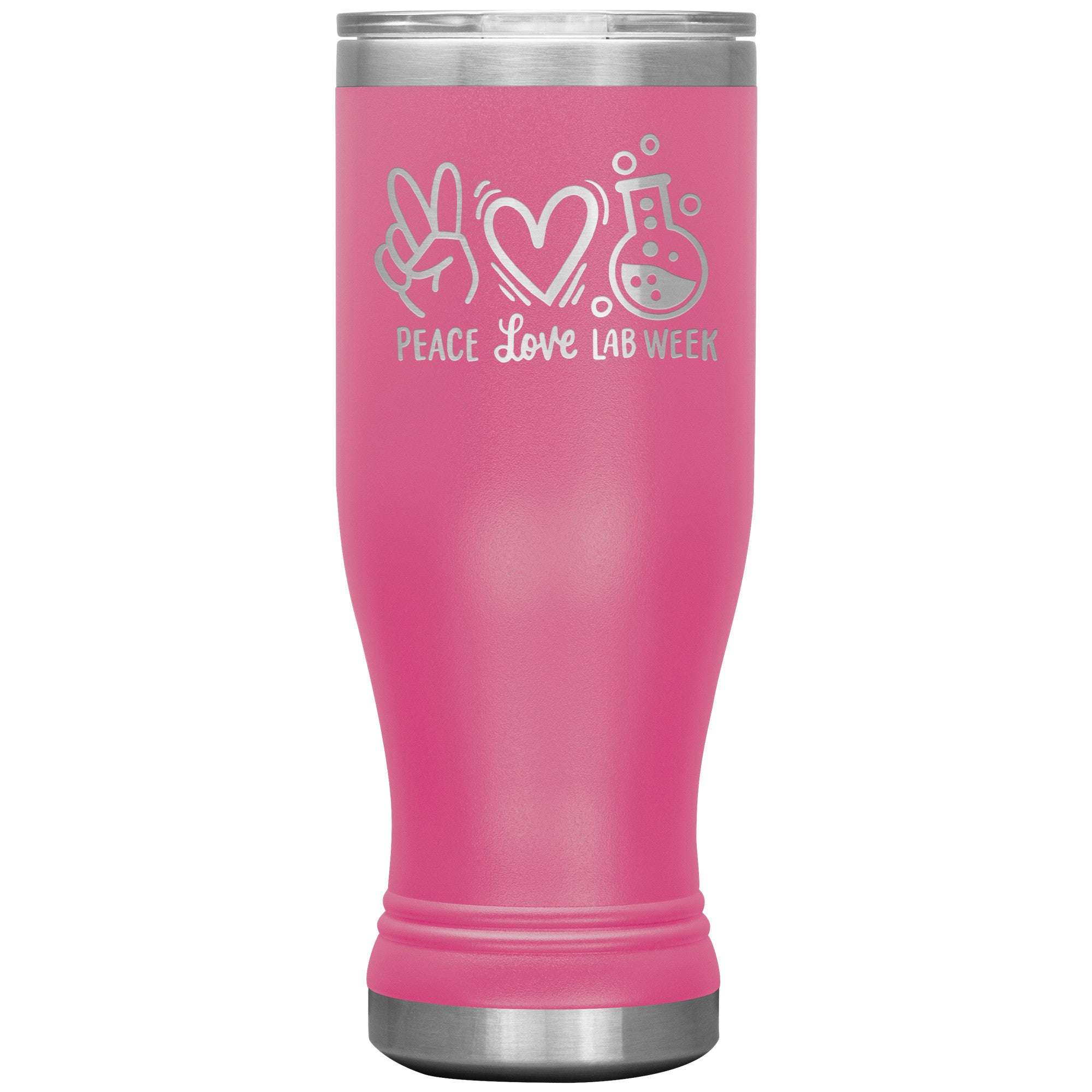 20 oz BOHO Insulated Tumbler - Peace, Love, Lab Week Design - Celebrate with Scientific Style!