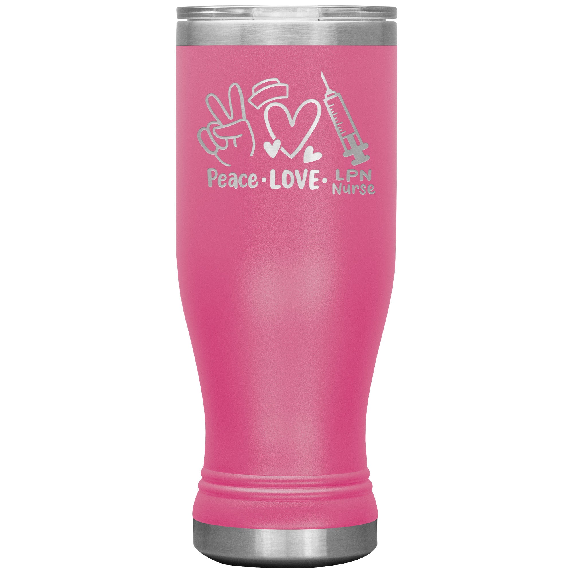 20 oz BOHO Insulated Tumbler - Peace, Love, LPN Nurse - Sip in Nursing Harmony!