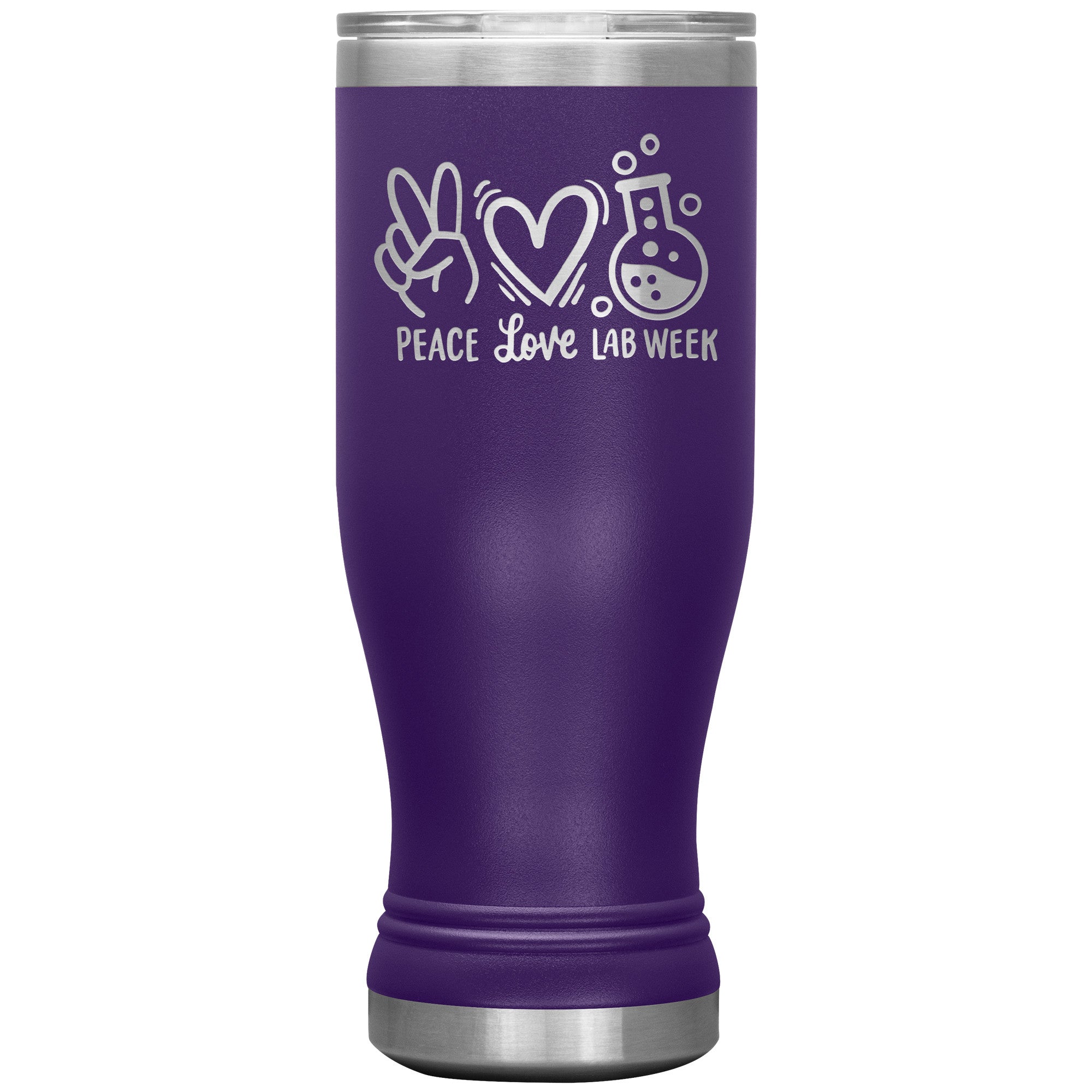 20 oz BOHO Insulated Tumbler - Peace, Love, Lab Week Design - Celebrate with Scientific Style!