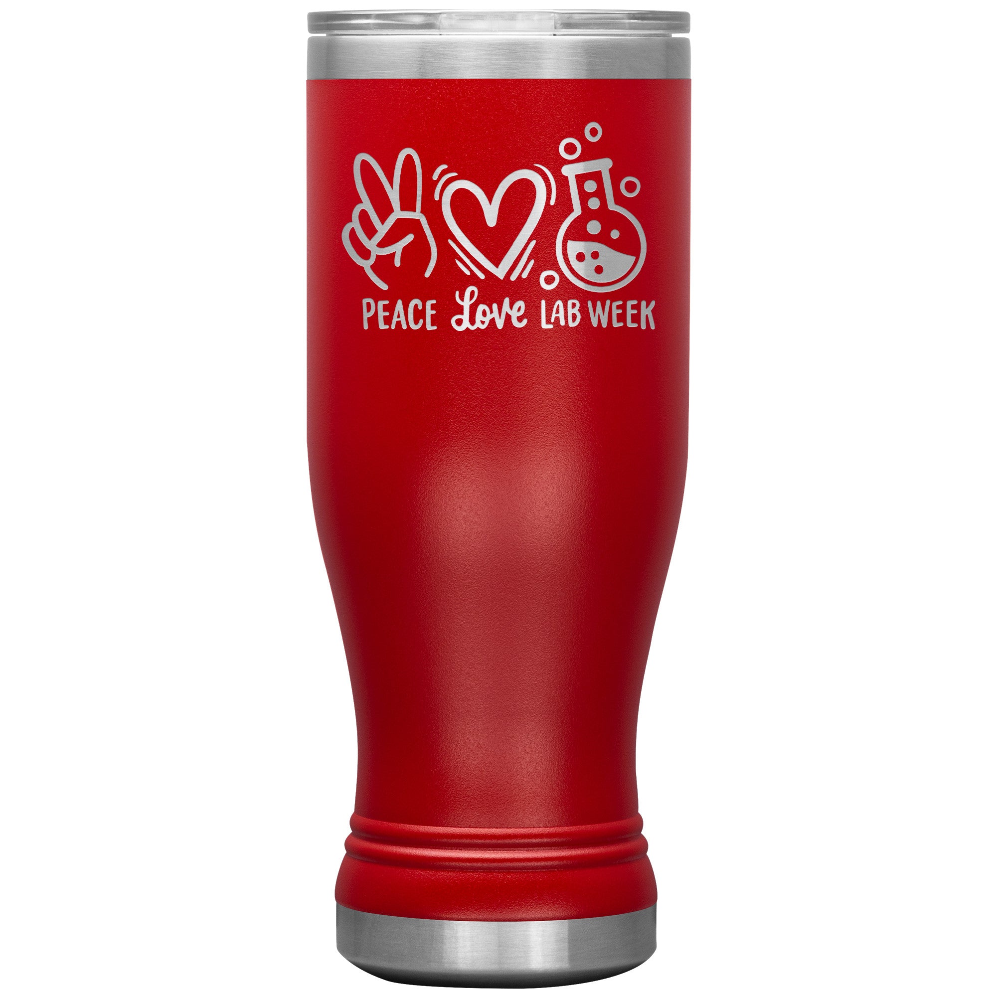 20 oz BOHO Insulated Tumbler - Peace, Love, Lab Week Design - Celebrate with Scientific Style!