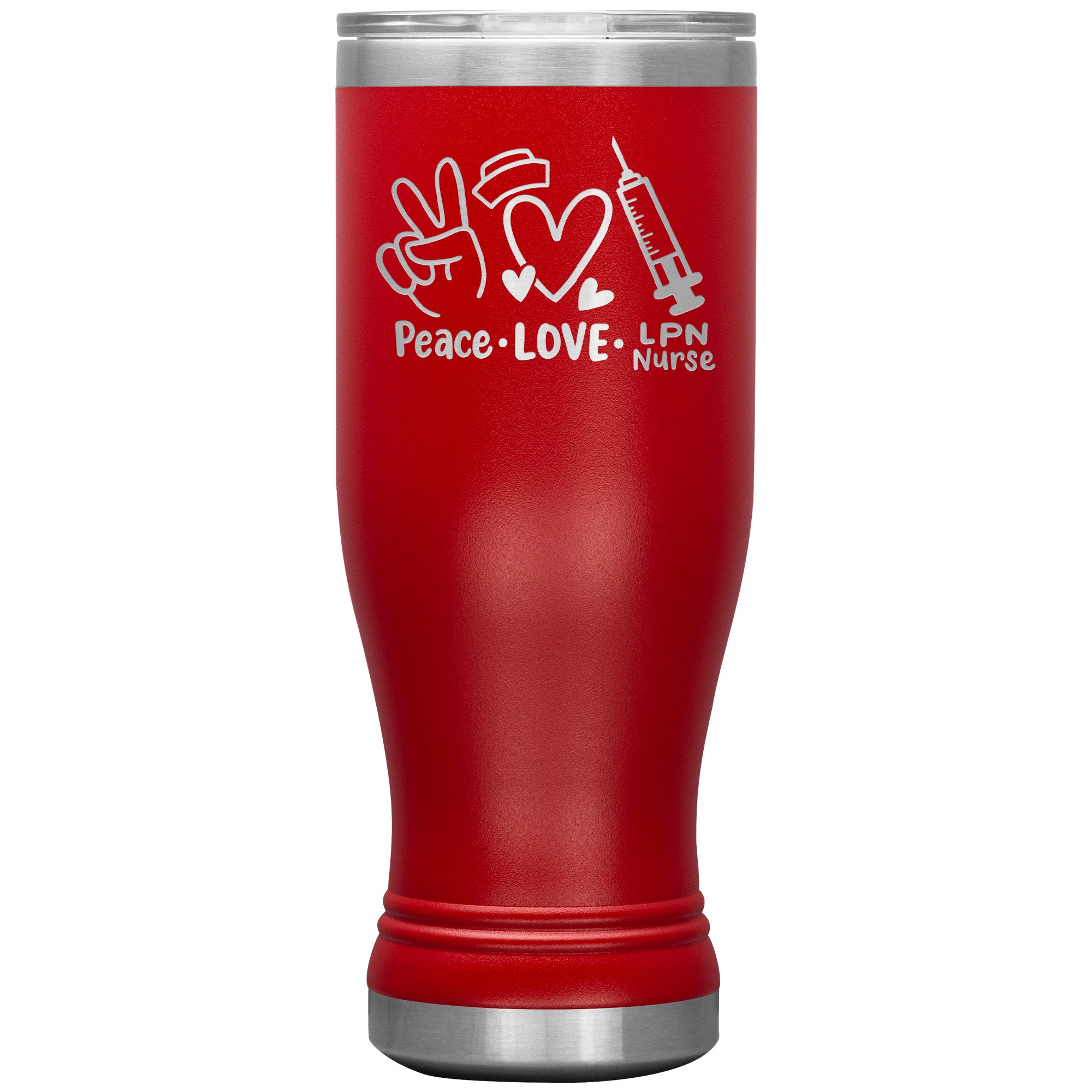 20 oz BOHO Insulated Tumbler - Peace, Love, LPN Nurse - Sip in Nursing Harmony!