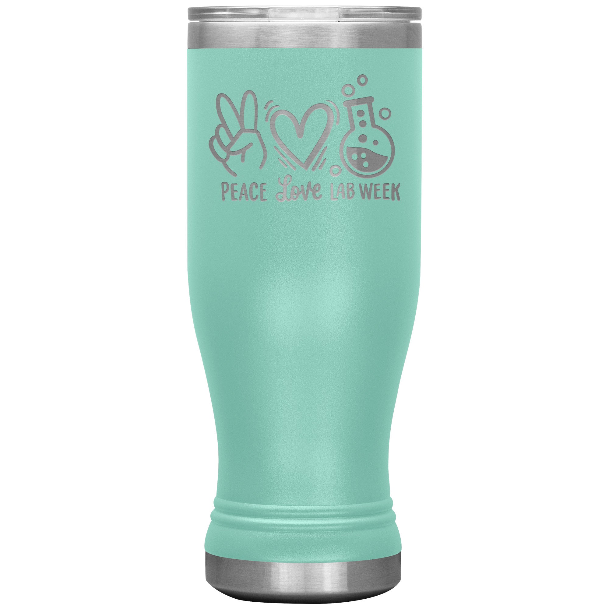 20 oz BOHO Insulated Tumbler - Peace, Love, Lab Week Design - Celebrate with Scientific Style!