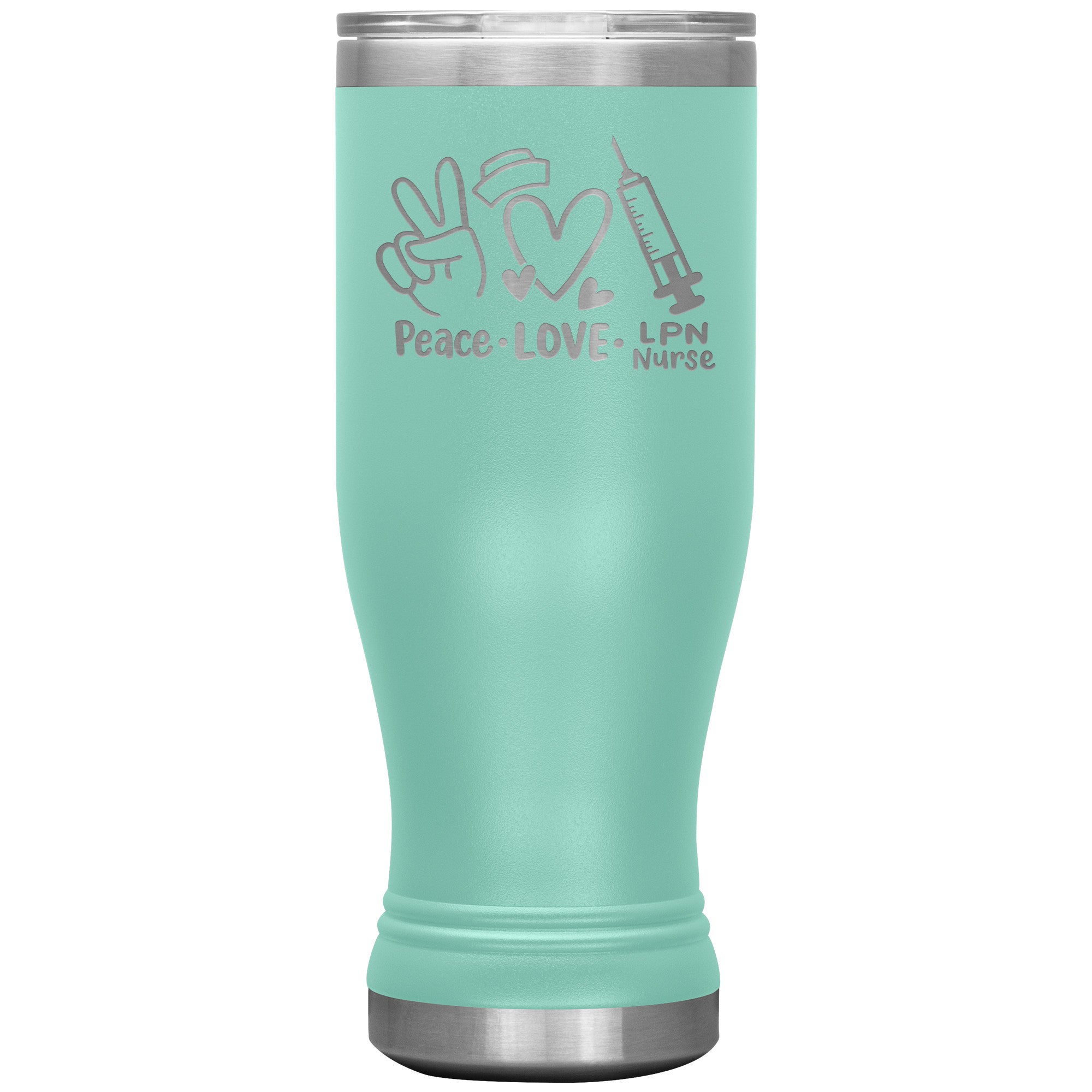 20 oz BOHO Insulated Tumbler - Peace, Love, LPN Nurse - Sip in Nursing Harmony!