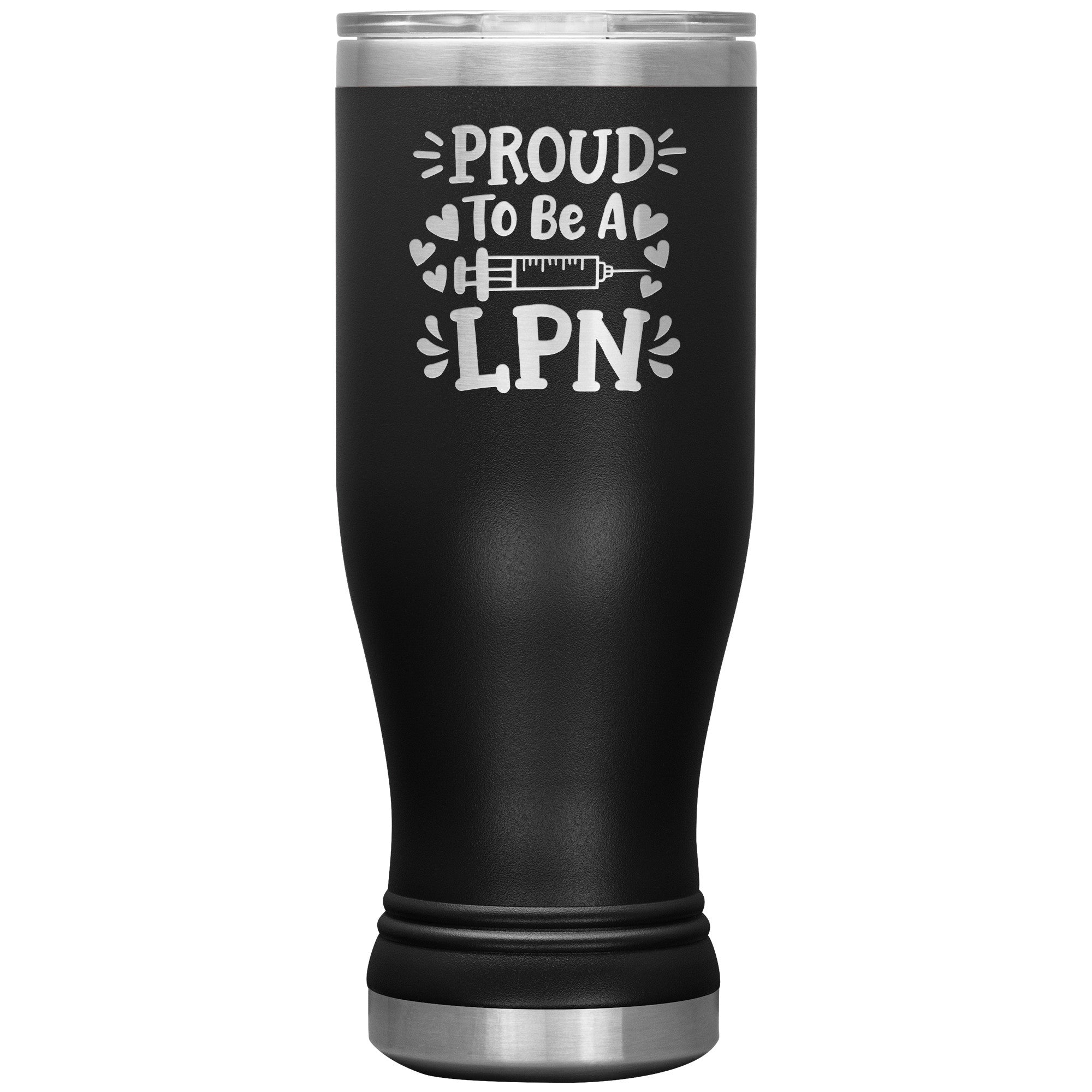 20 oz BOHO Insulated Tumbler - Proud to be an LPN with Needle and Hearts - Sip with Love and Dedication!