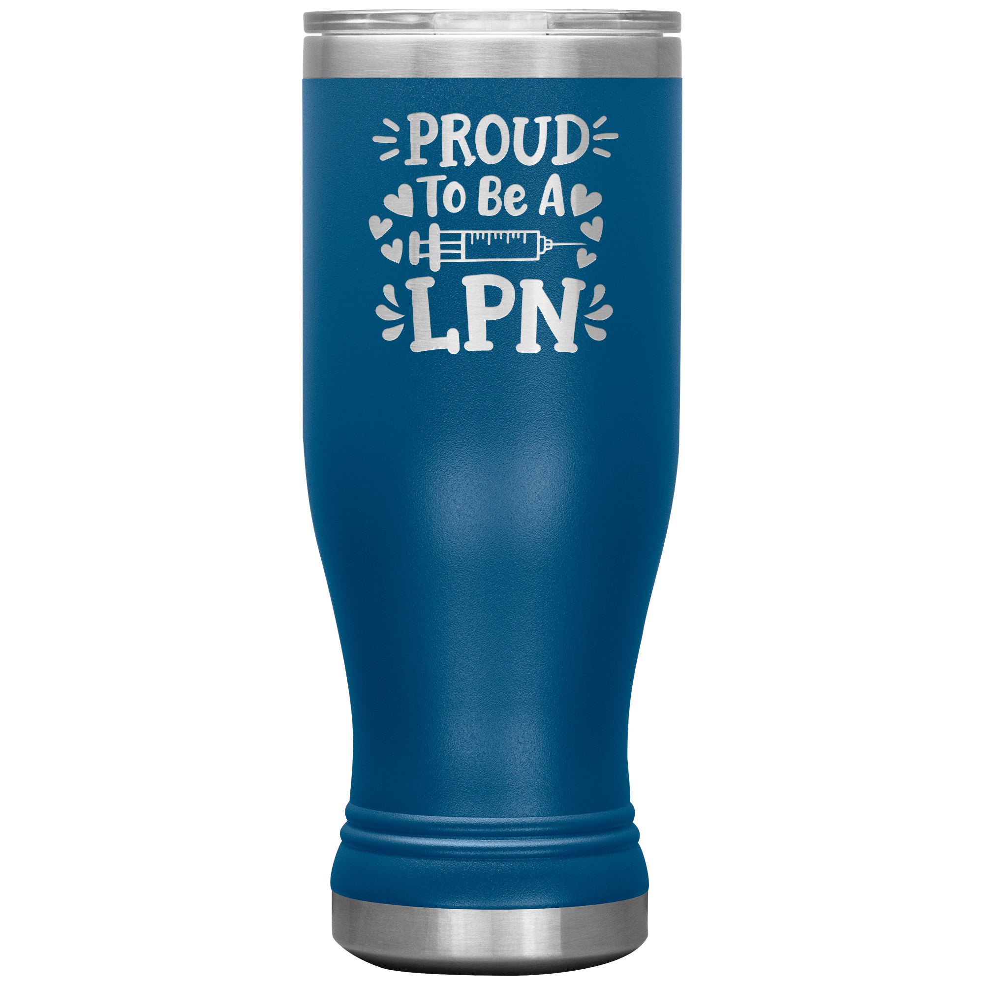20 oz BOHO Insulated Tumbler - Proud to be an LPN with Needle and Hearts - Sip with Love and Dedication!