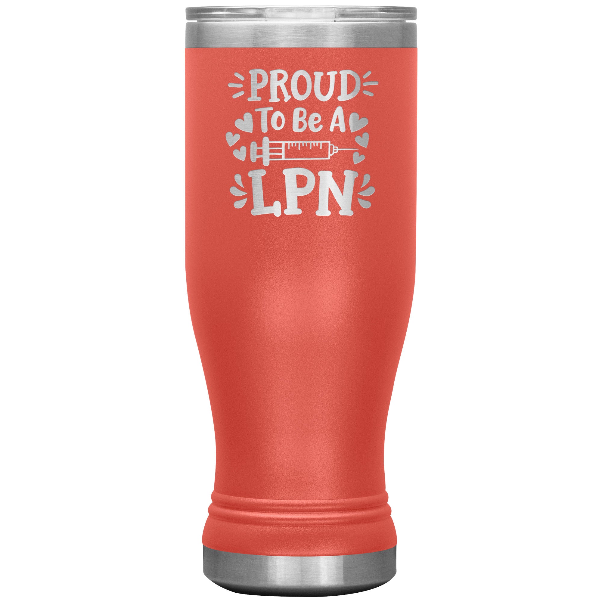 20 oz BOHO Insulated Tumbler - Proud to be an LPN with Needle and Hearts - Sip with Love and Dedication!