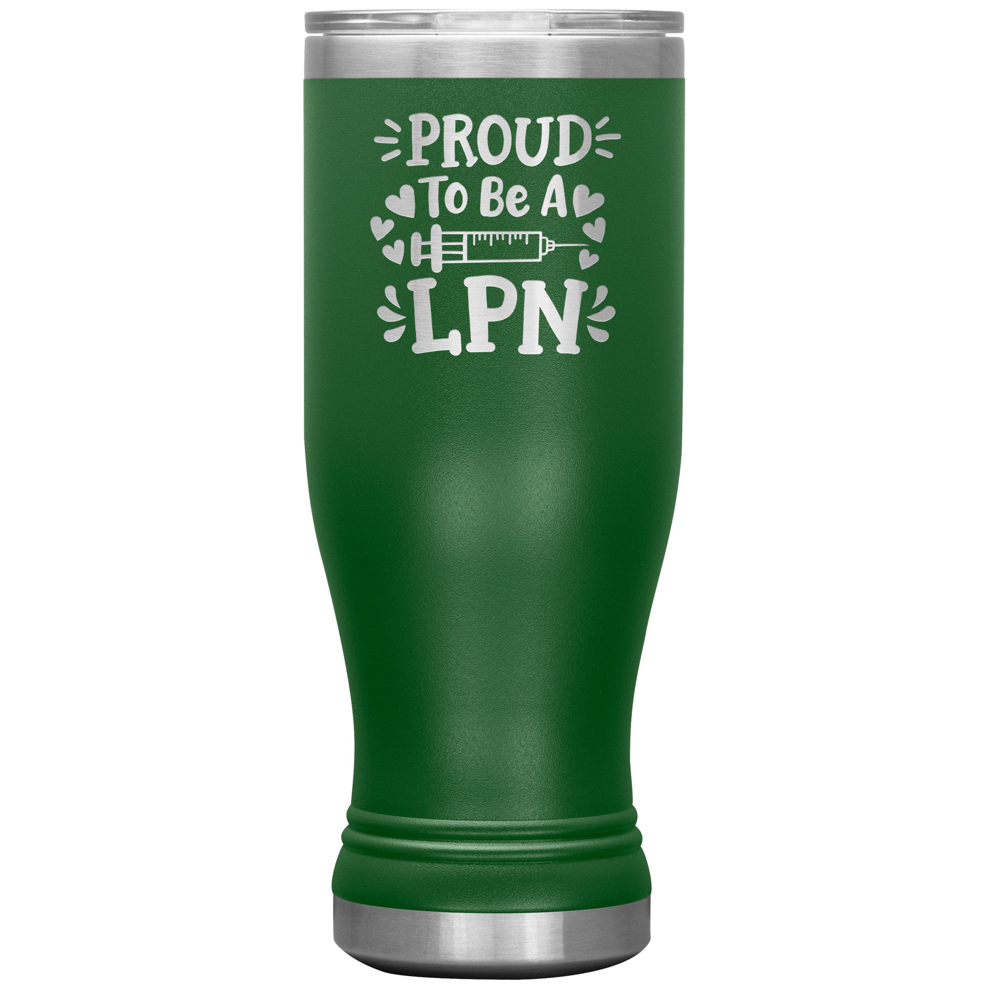 20 oz BOHO Insulated Tumbler - Proud to be an LPN with Needle and Hearts - Sip with Love and Dedication!