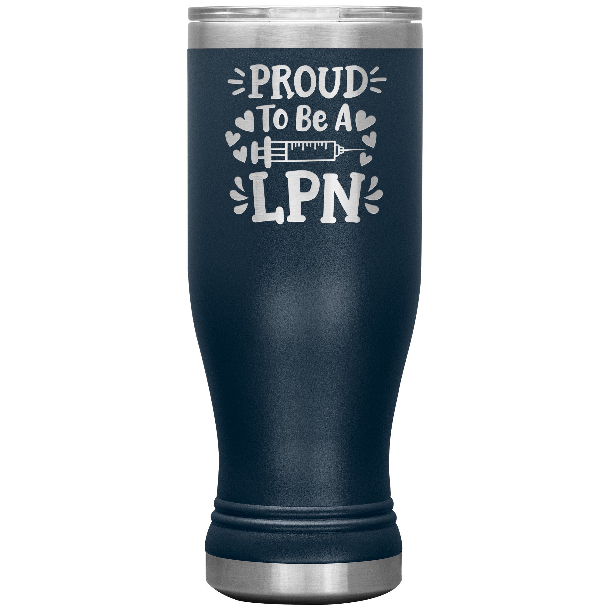 20 oz BOHO Insulated Tumbler - Proud to be an LPN with Needle and Hearts - Sip with Love and Dedication!