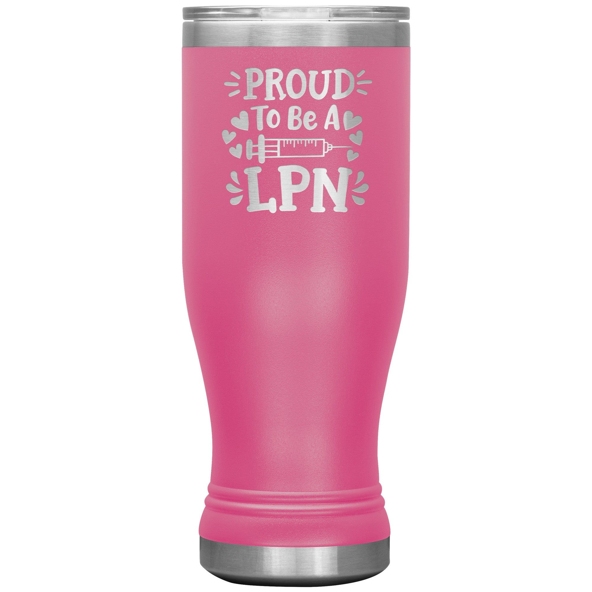 20 oz BOHO Insulated Tumbler - Proud to be an LPN with Needle and Hearts - Sip with Love and Dedication!