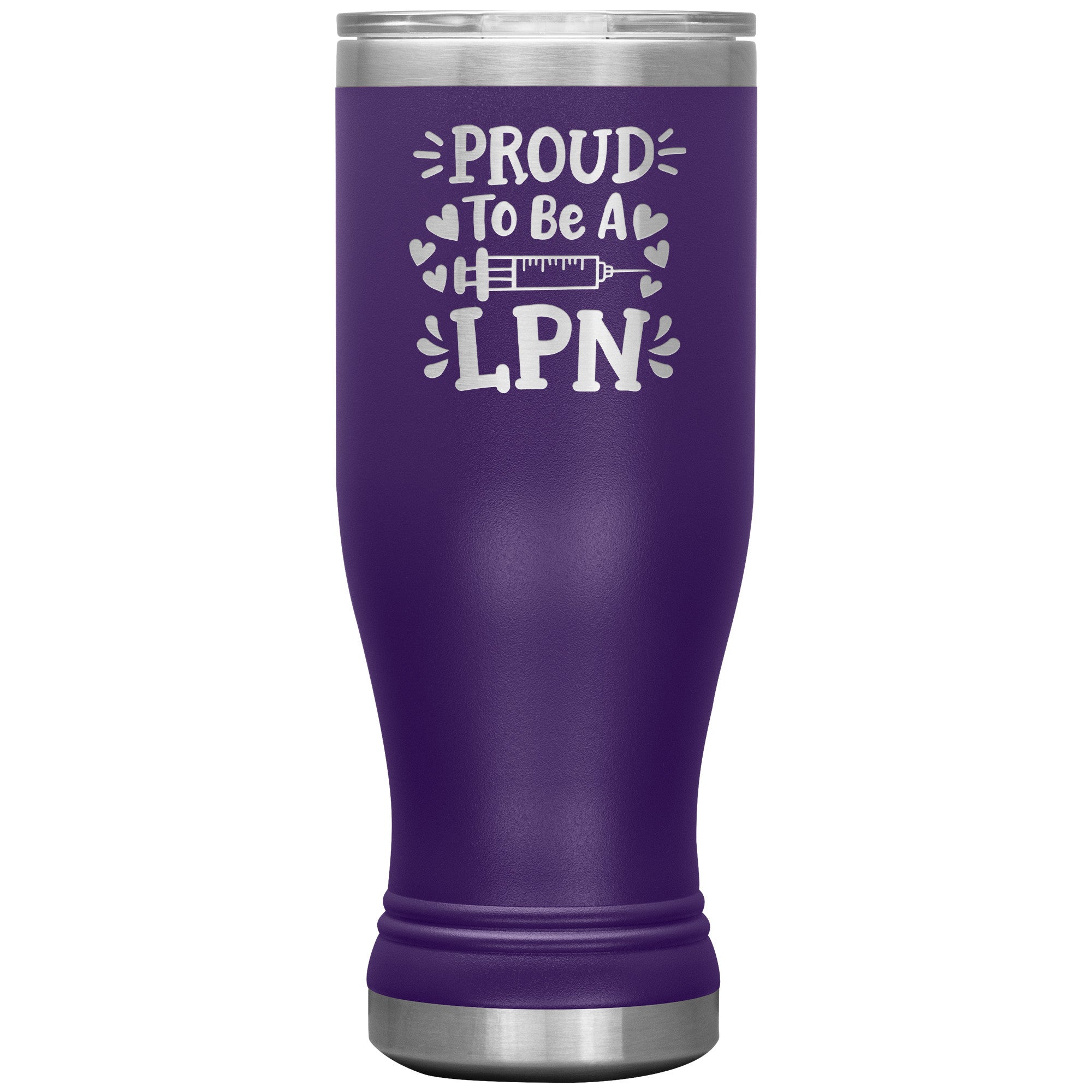 20 oz BOHO Insulated Tumbler - Proud to be an LPN with Needle and Hearts - Sip with Love and Dedication!