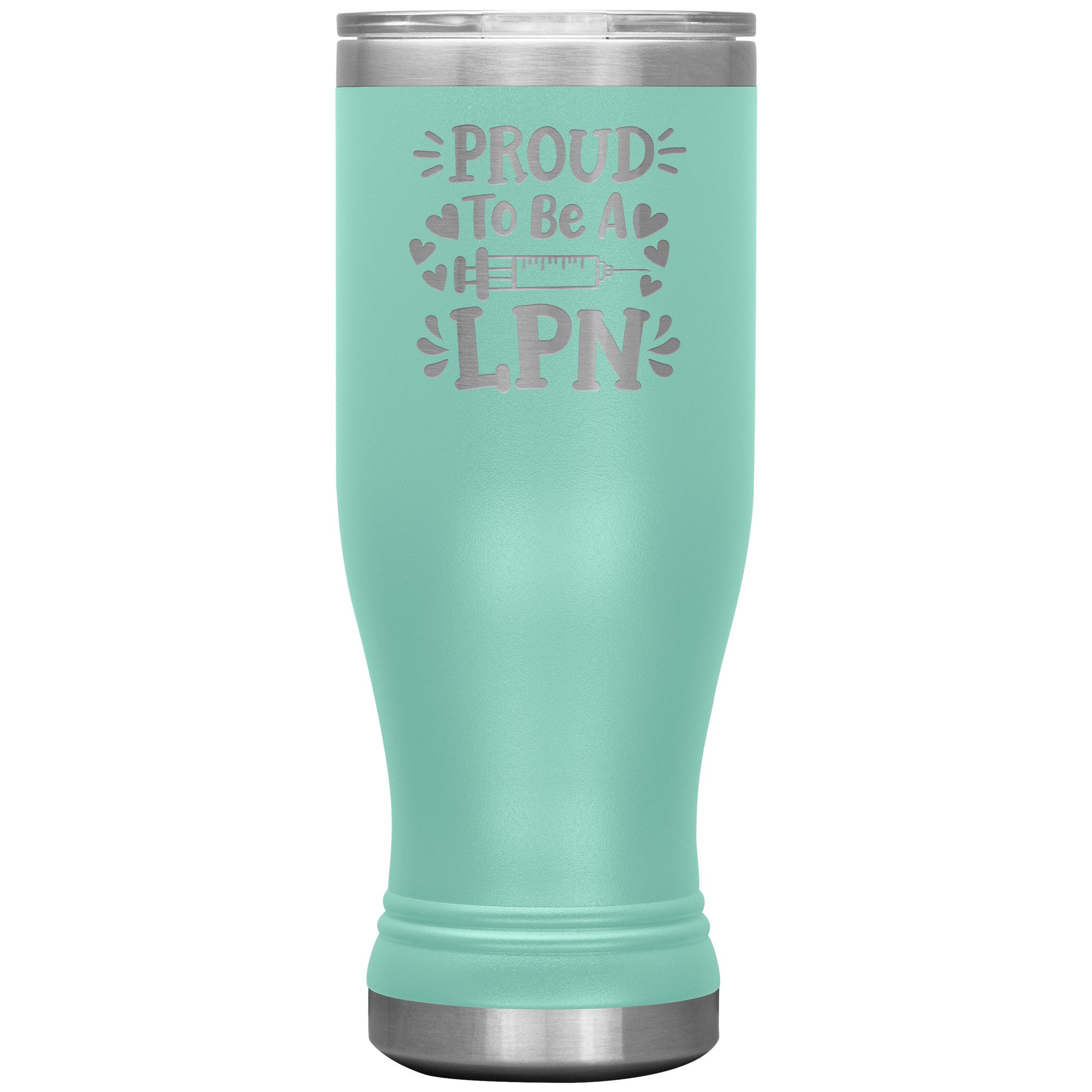 20 oz BOHO Insulated Tumbler - Proud to be an LPN with Needle and Hearts - Sip with Love and Dedication!