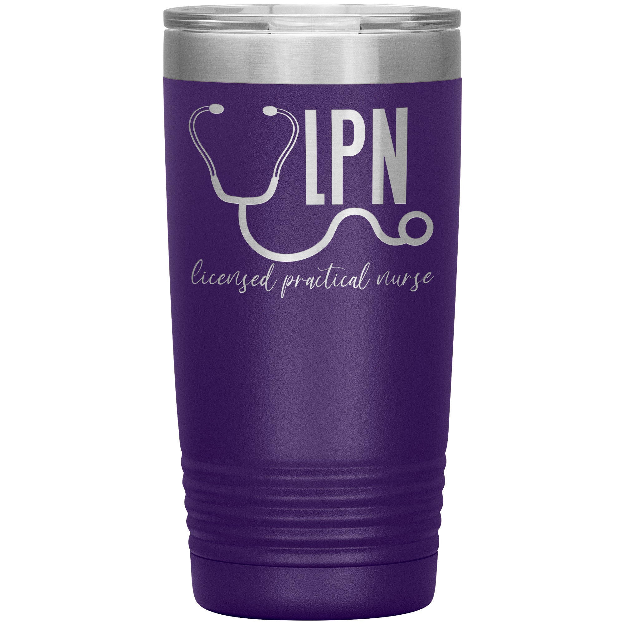 20 oz Insulated Tumbler - LPN Licensed Practical Nurse with Stethoscope - Stay Hydrated in Nursing Style!