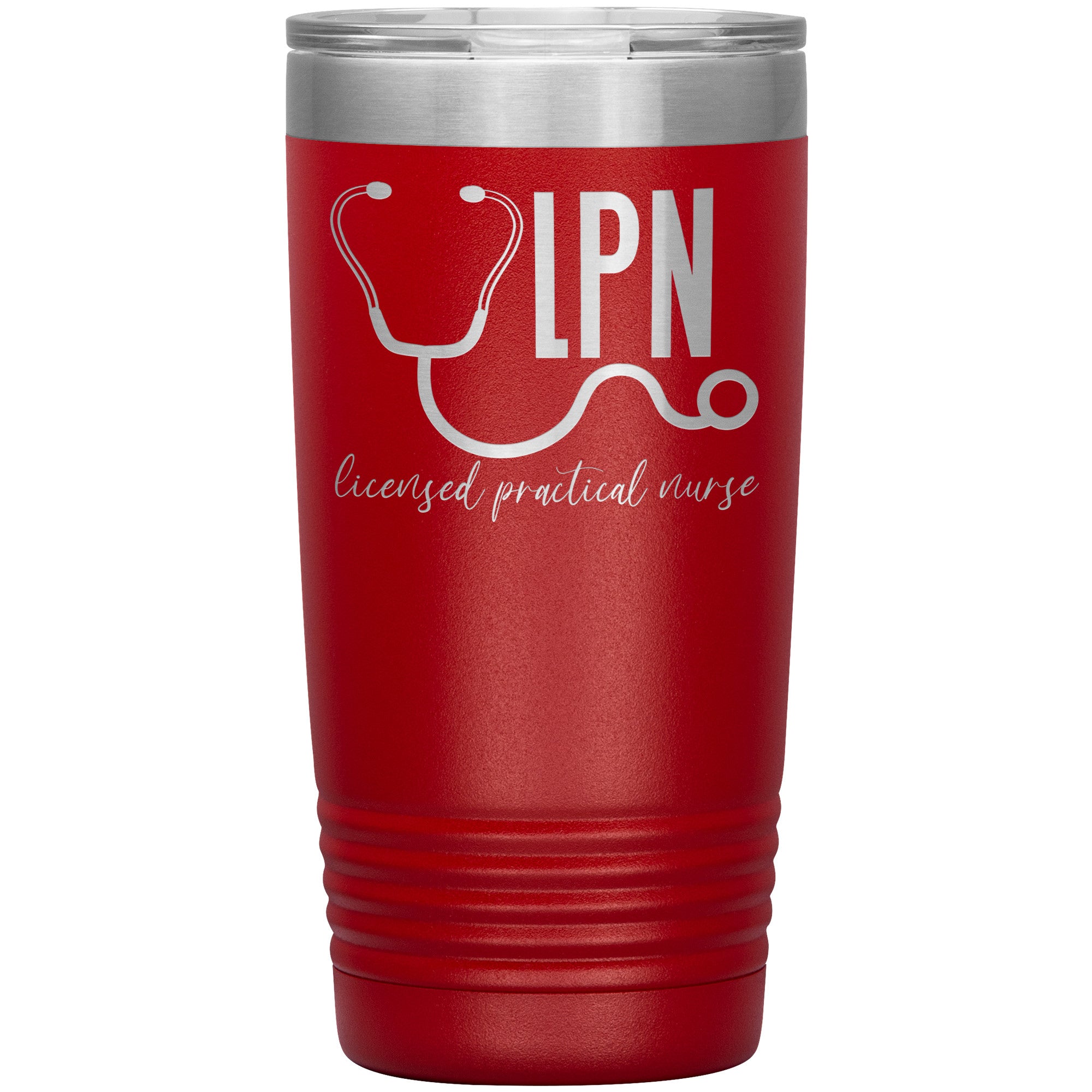 20 oz Insulated Tumbler - LPN Licensed Practical Nurse with Stethoscope - Stay Hydrated in Nursing Style!