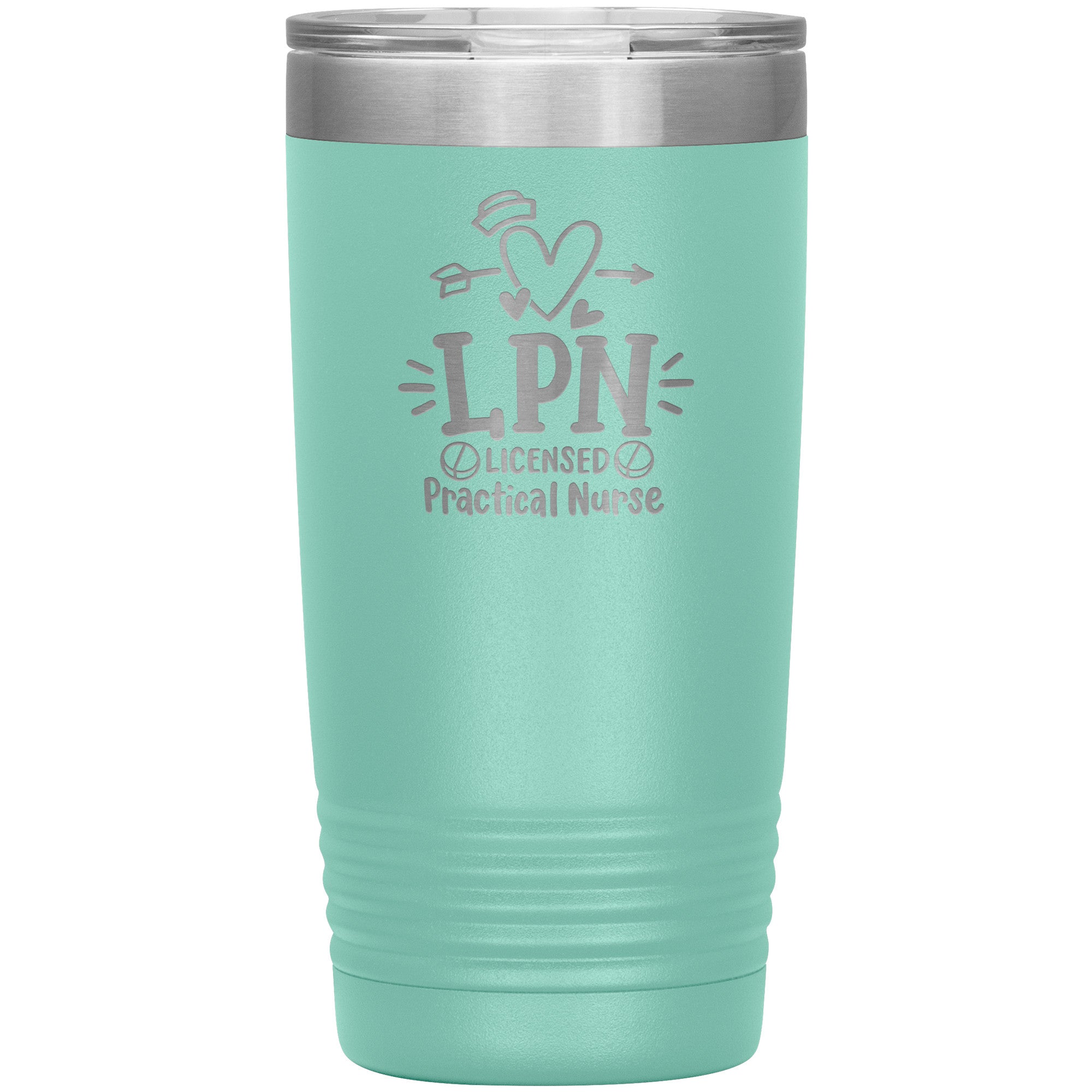 20 oz Insulated Tumbler - LPN Licensed Practical Nurse with Nurse's Cap, Pills, and Heart - Nursing Care in Every Sip!