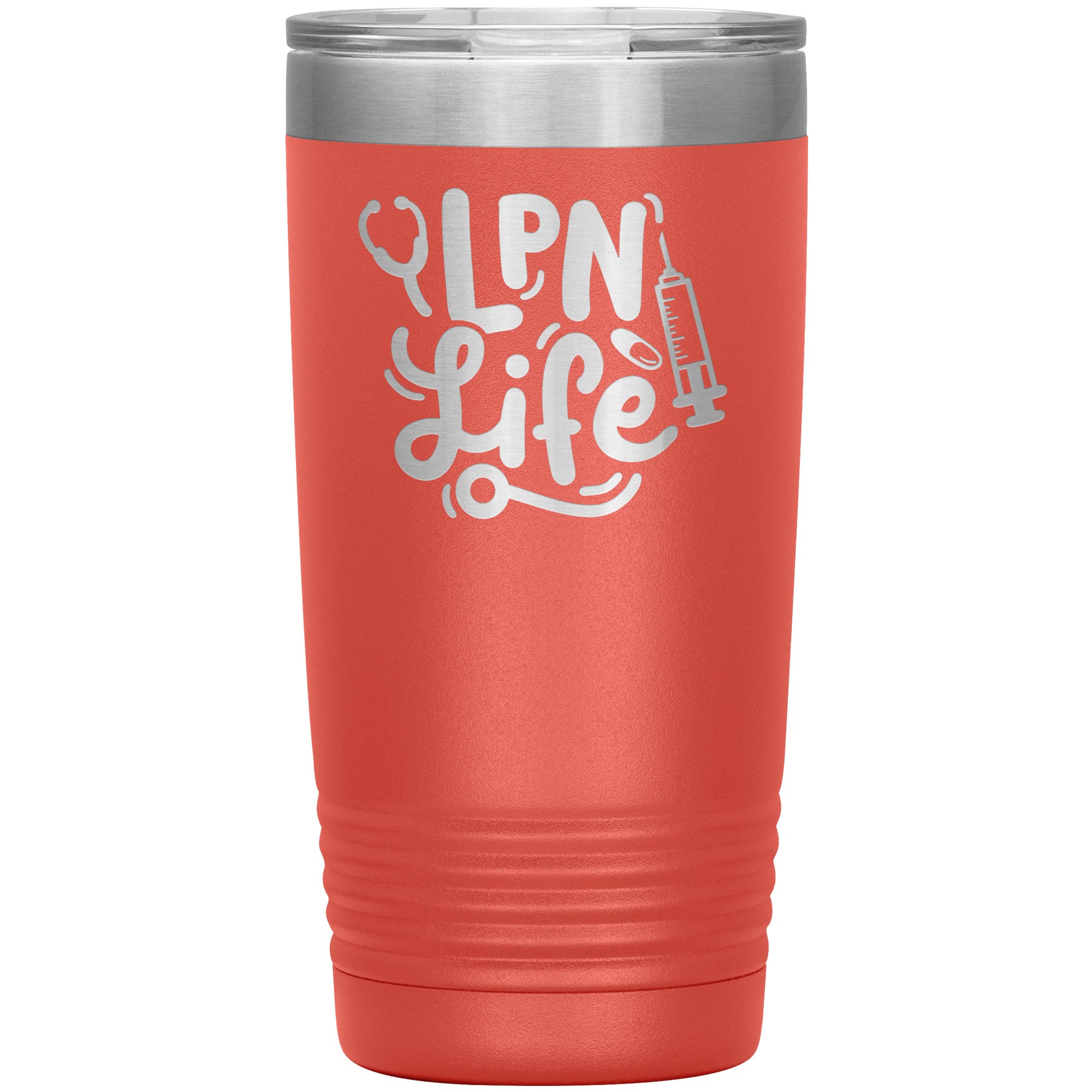 20 oz Insulated Tumbler - LPN with Stethoscope and Needle Design - Sip in Nursing Style!