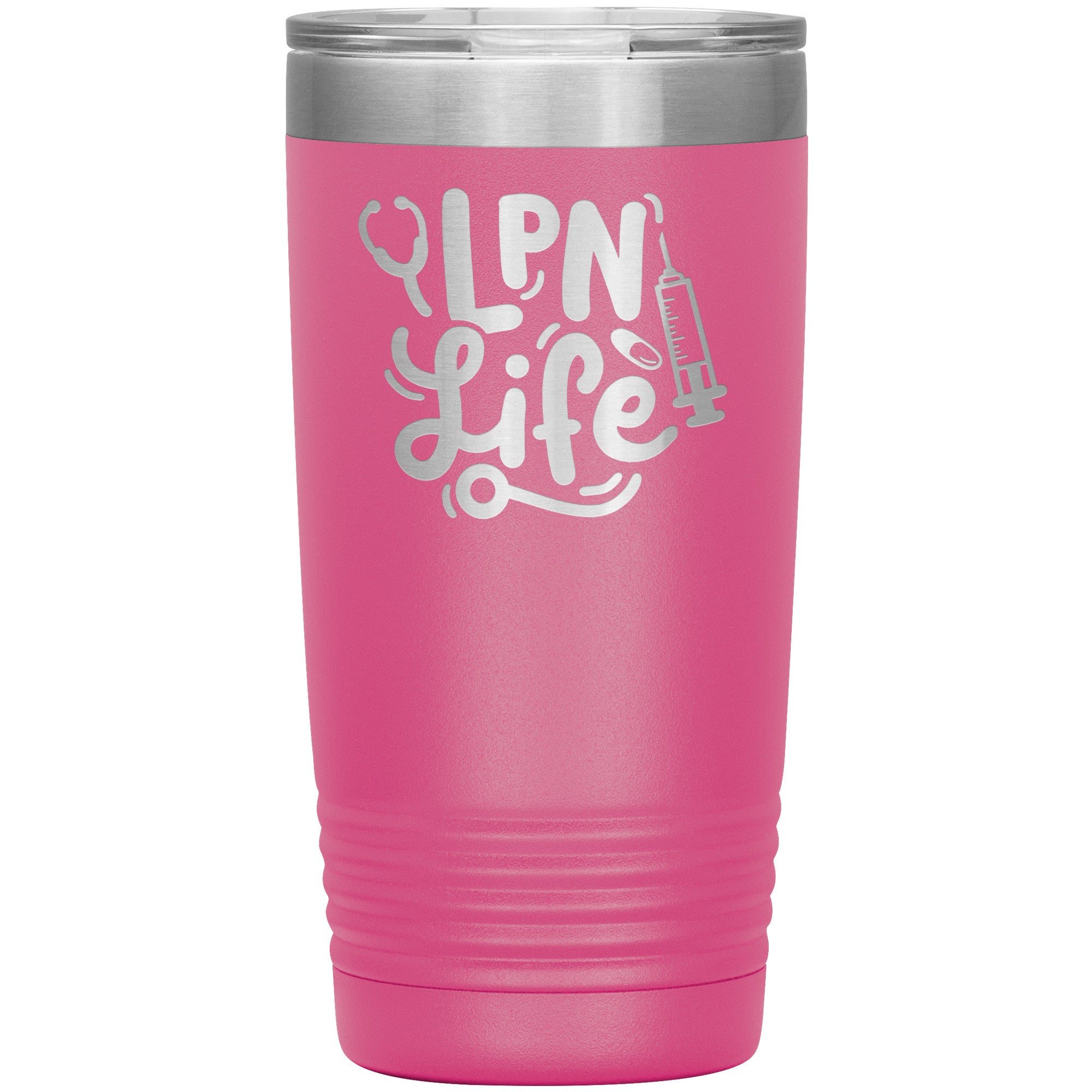 20 oz Insulated Tumbler - LPN with Stethoscope and Needle Design - Sip in Nursing Style!