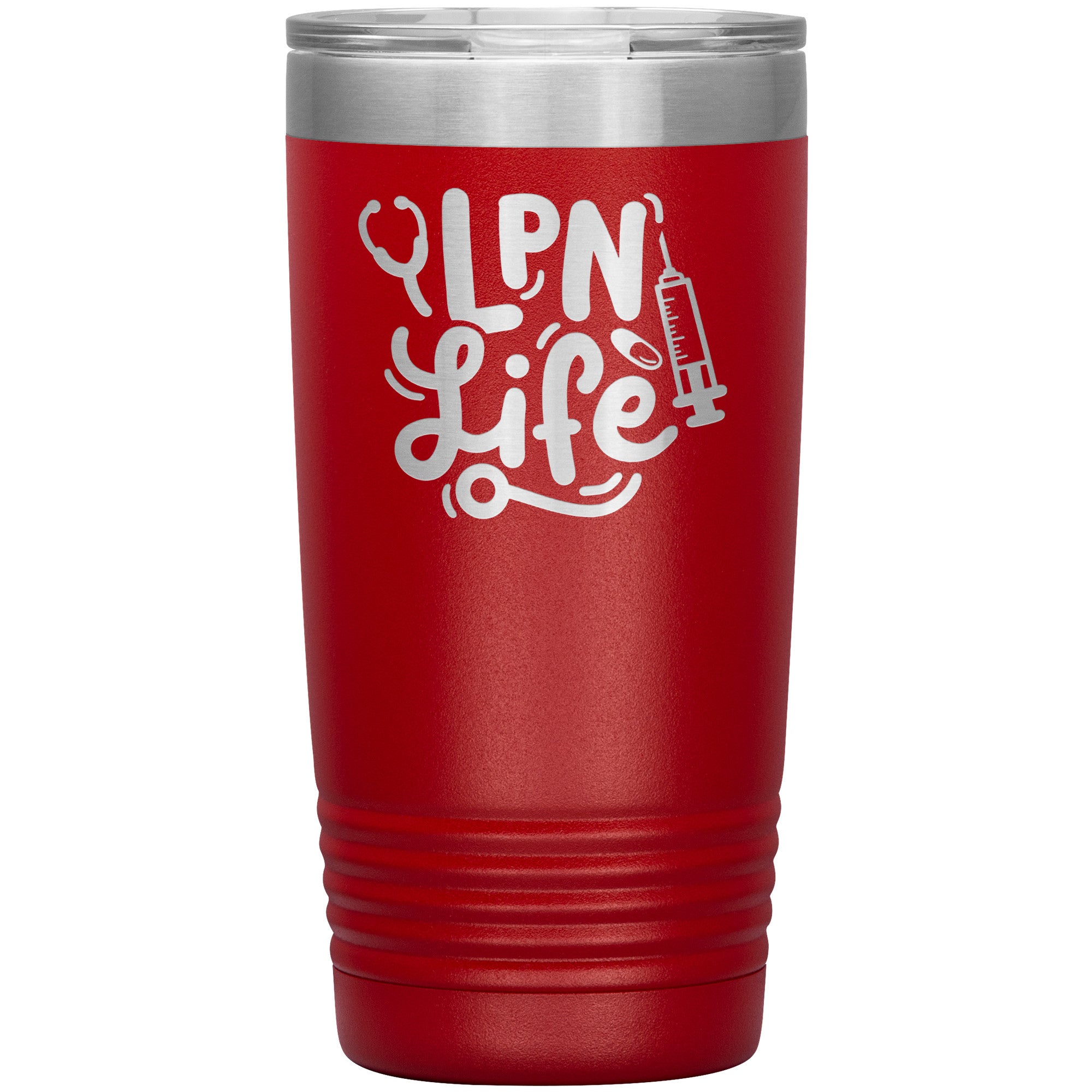 20 oz Insulated Tumbler - LPN with Stethoscope and Needle Design - Sip in Nursing Style!
