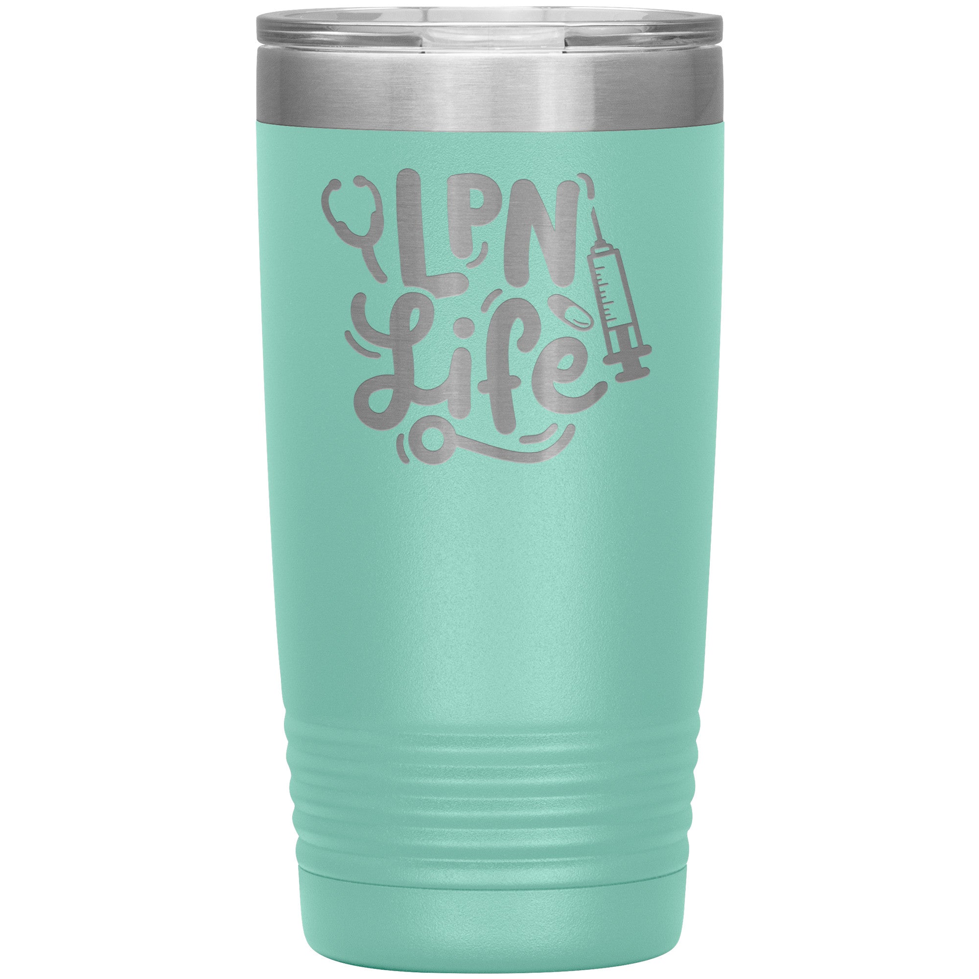 20 oz Insulated Tumbler - LPN with Stethoscope and Needle Design - Sip in Nursing Style!