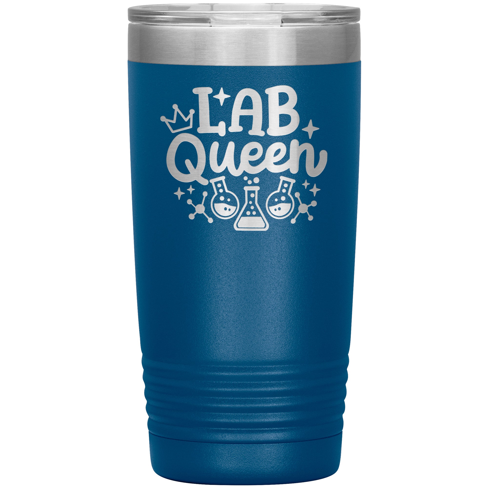 20 oz Insulated Tumbler - Lab Queen Design with Lab Vials - Rule the Lab in Style!