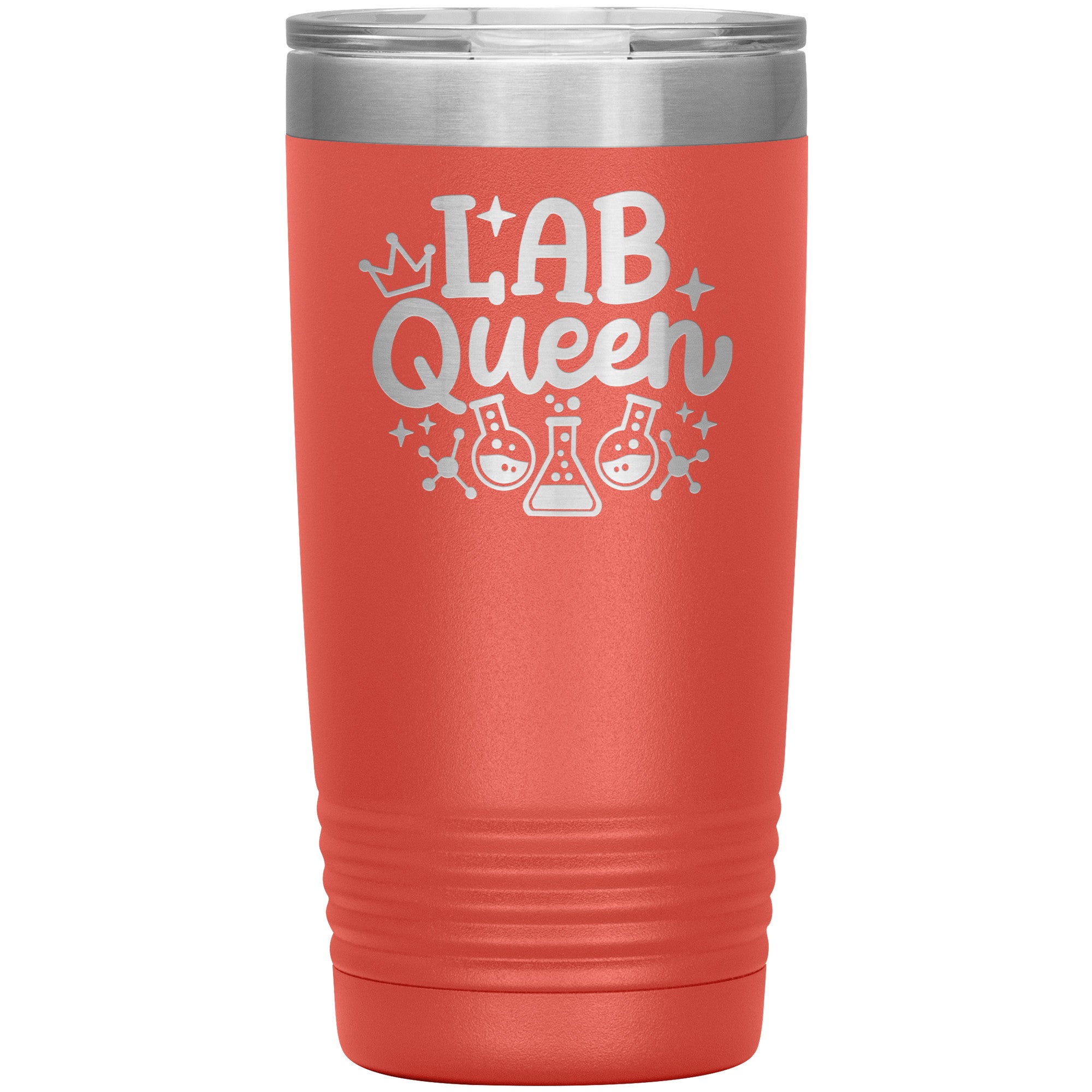 20 oz Insulated Tumbler - Lab Queen Design with Lab Vials - Rule the Lab in Style!