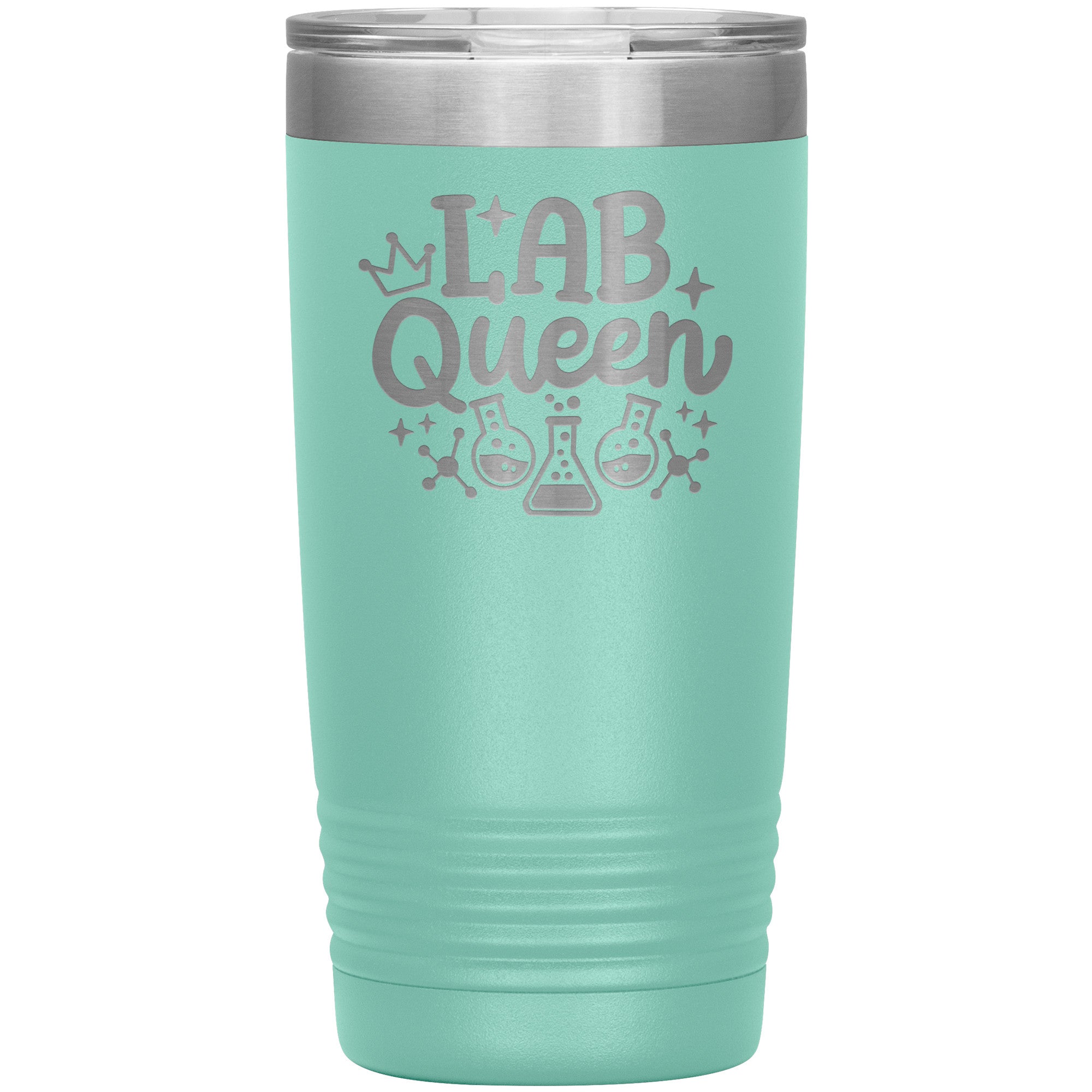 20 oz Insulated Tumbler - Lab Queen Design with Lab Vials - Rule the Lab in Style!