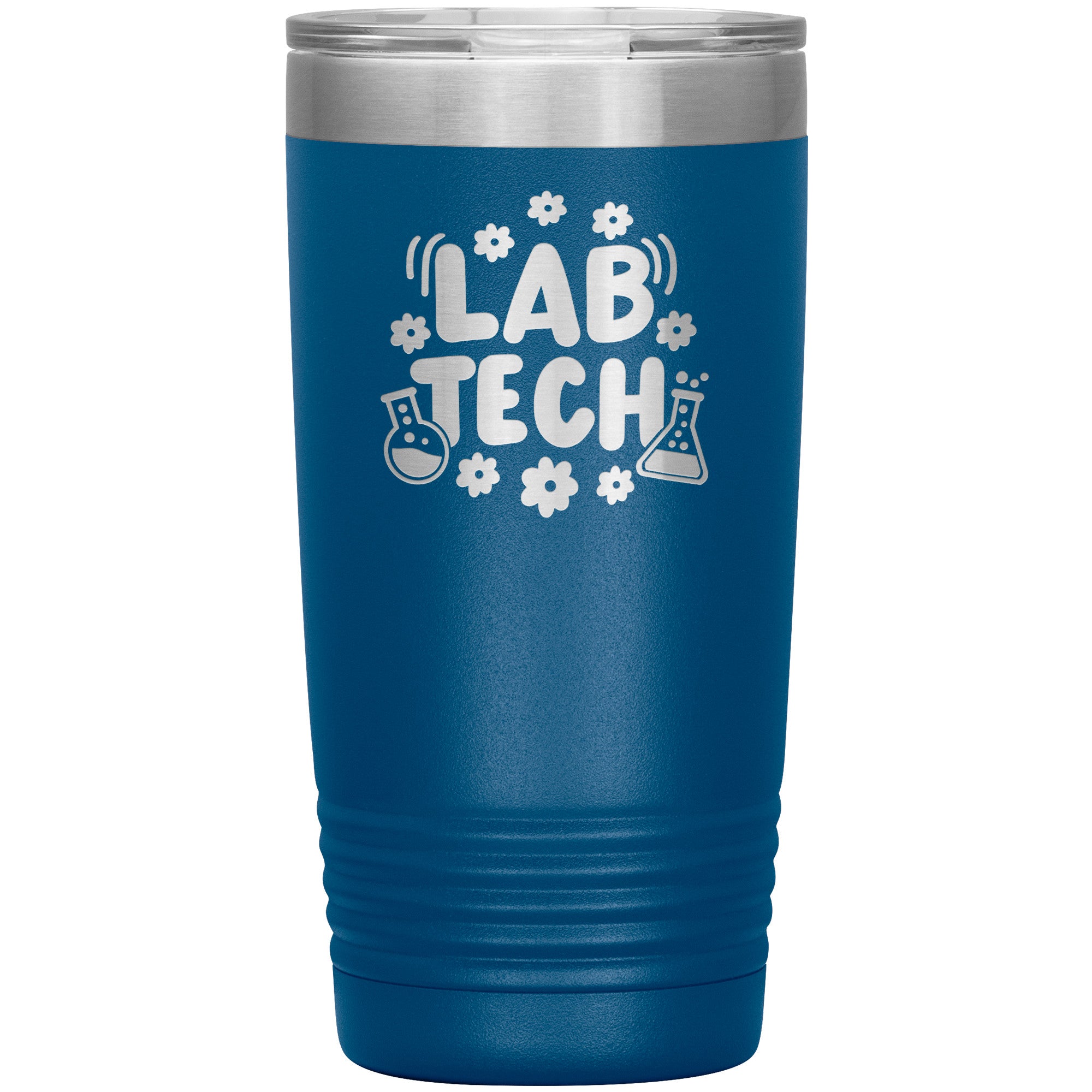 20 oz Insulated Tumbler - Lab Tech with Daisy and Lab Vial Design - Sip in Floral Laboratory Style!