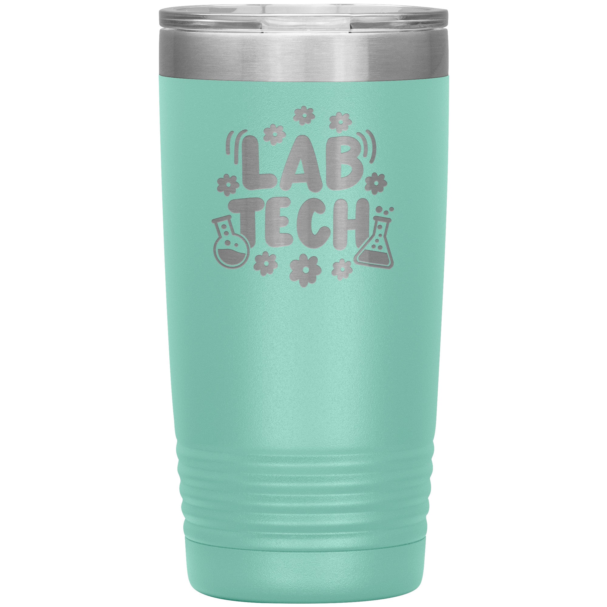 20 oz Insulated Tumbler - Lab Tech with Daisy and Lab Vial Design - Sip in Floral Laboratory Style!