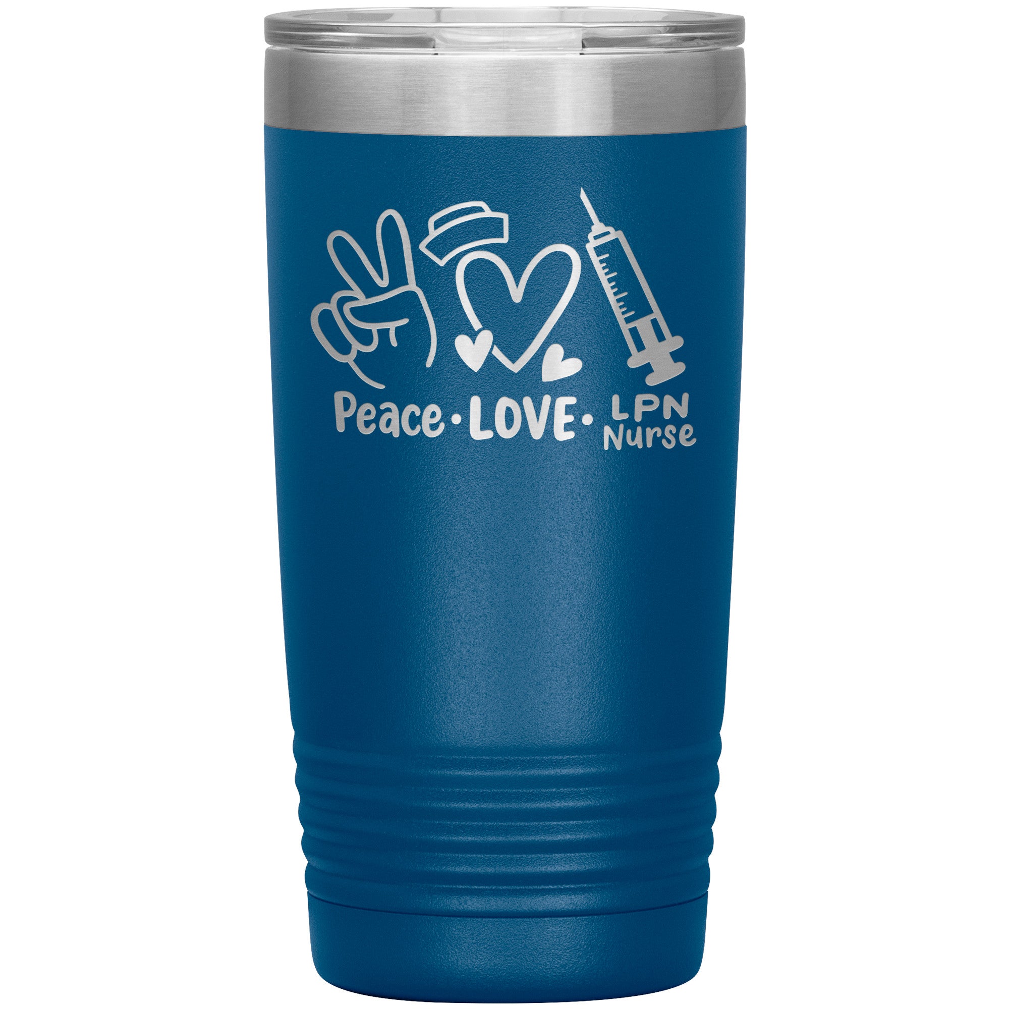 20 oz Insulated Tumbler - Peace, Love, LPN Nurse - Sip in Nursing Harmony!