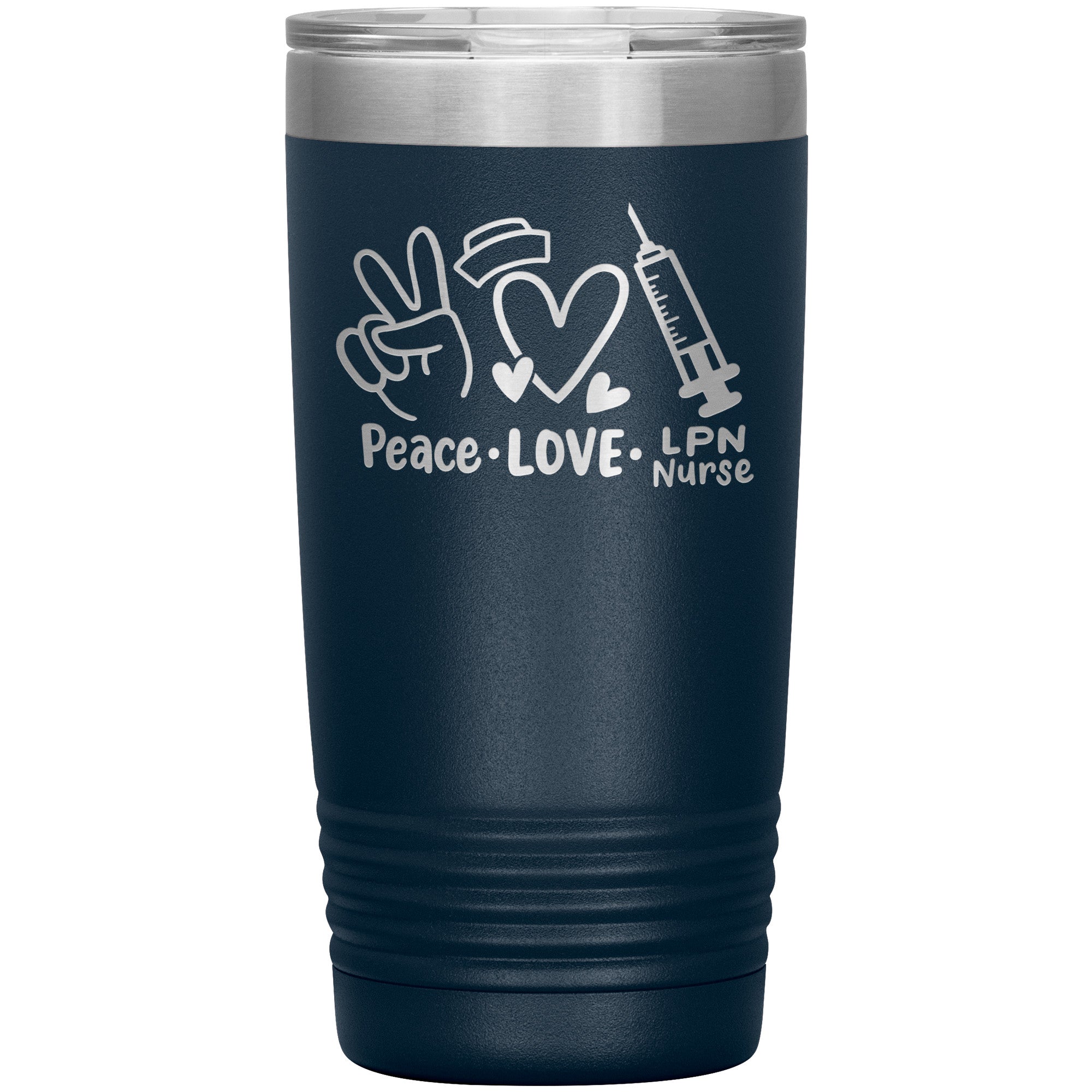 20 oz Insulated Tumbler - Peace, Love, LPN Nurse - Sip in Nursing Harmony!