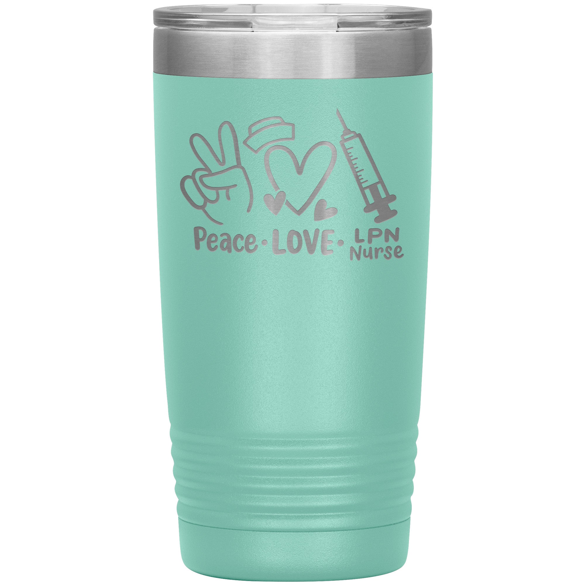 20 oz Insulated Tumbler - Peace, Love, LPN Nurse - Sip in Nursing Harmony!