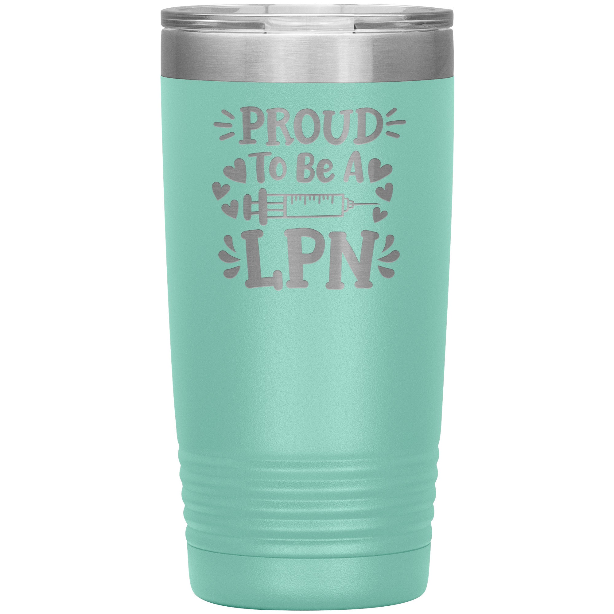 20 oz Insulated Tumbler - Proud to be an LPN with Needle and Hearts - Sip with Nursing Pride and Love!