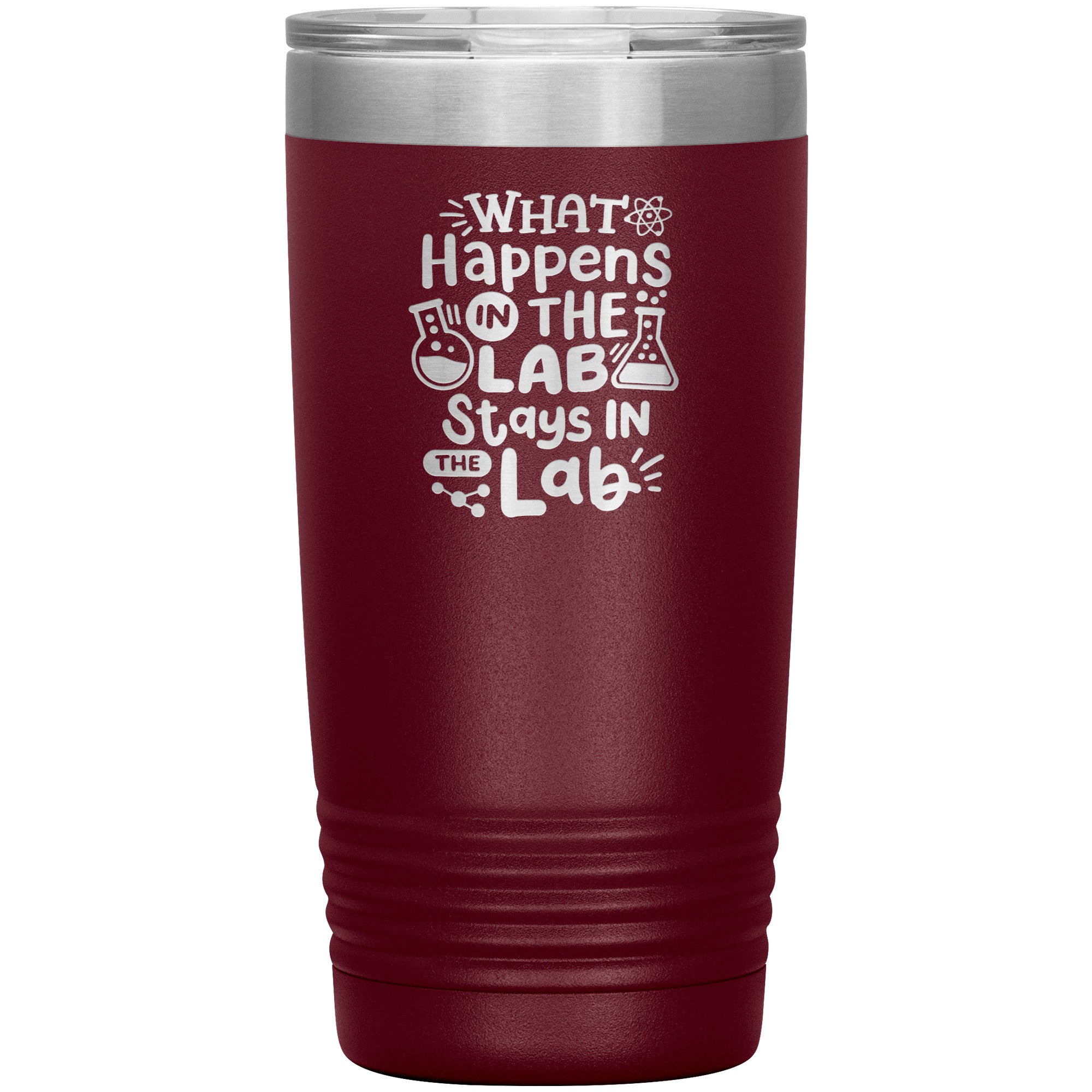 20 oz Insulated Tumbler - What Happens In the Lab Stays in the Lab - Quirky Science Enthusiast's Choice!