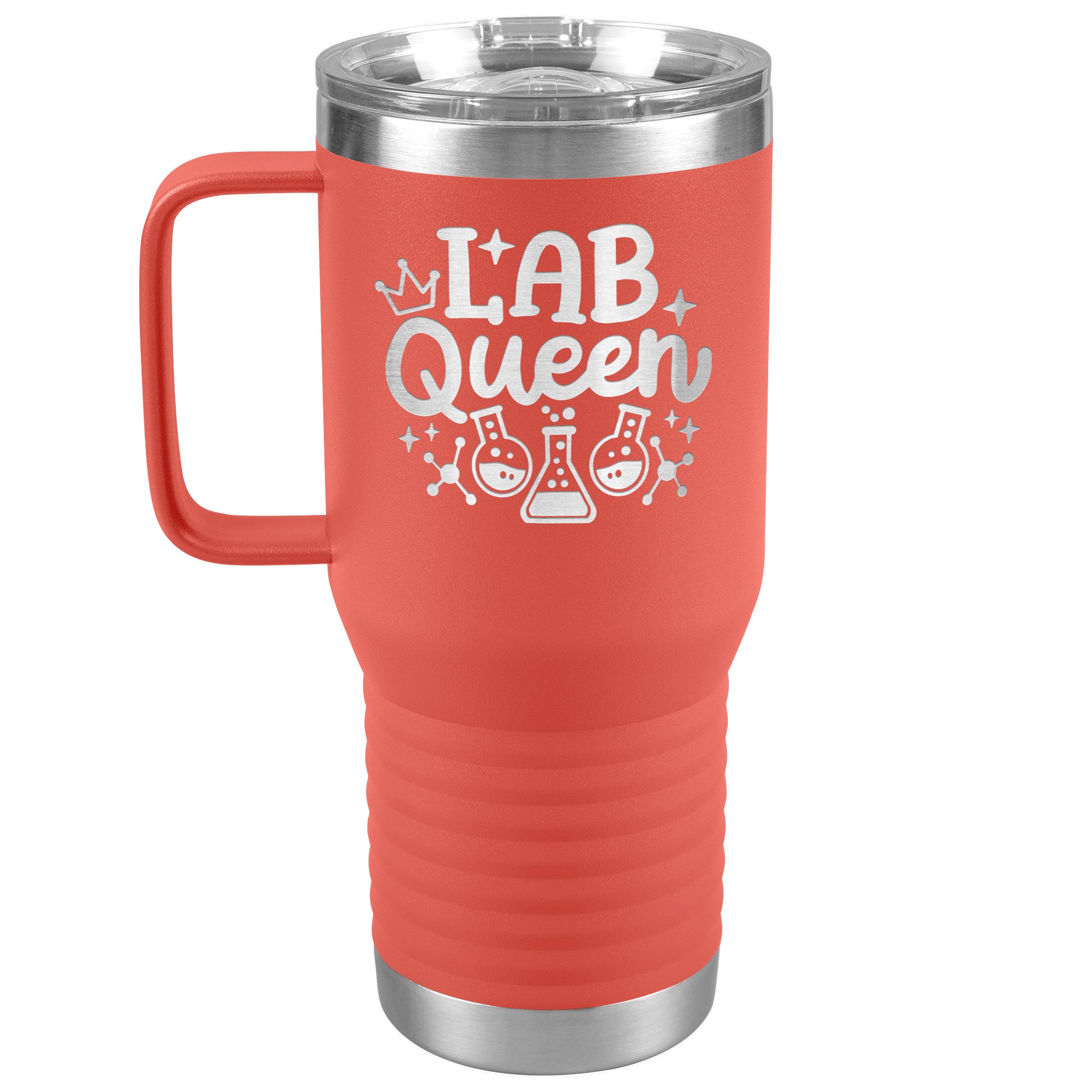 20 oz Lab Queen Travel Tumbler with Lab Vials - Stylish Science Enthusiast's Choice!
