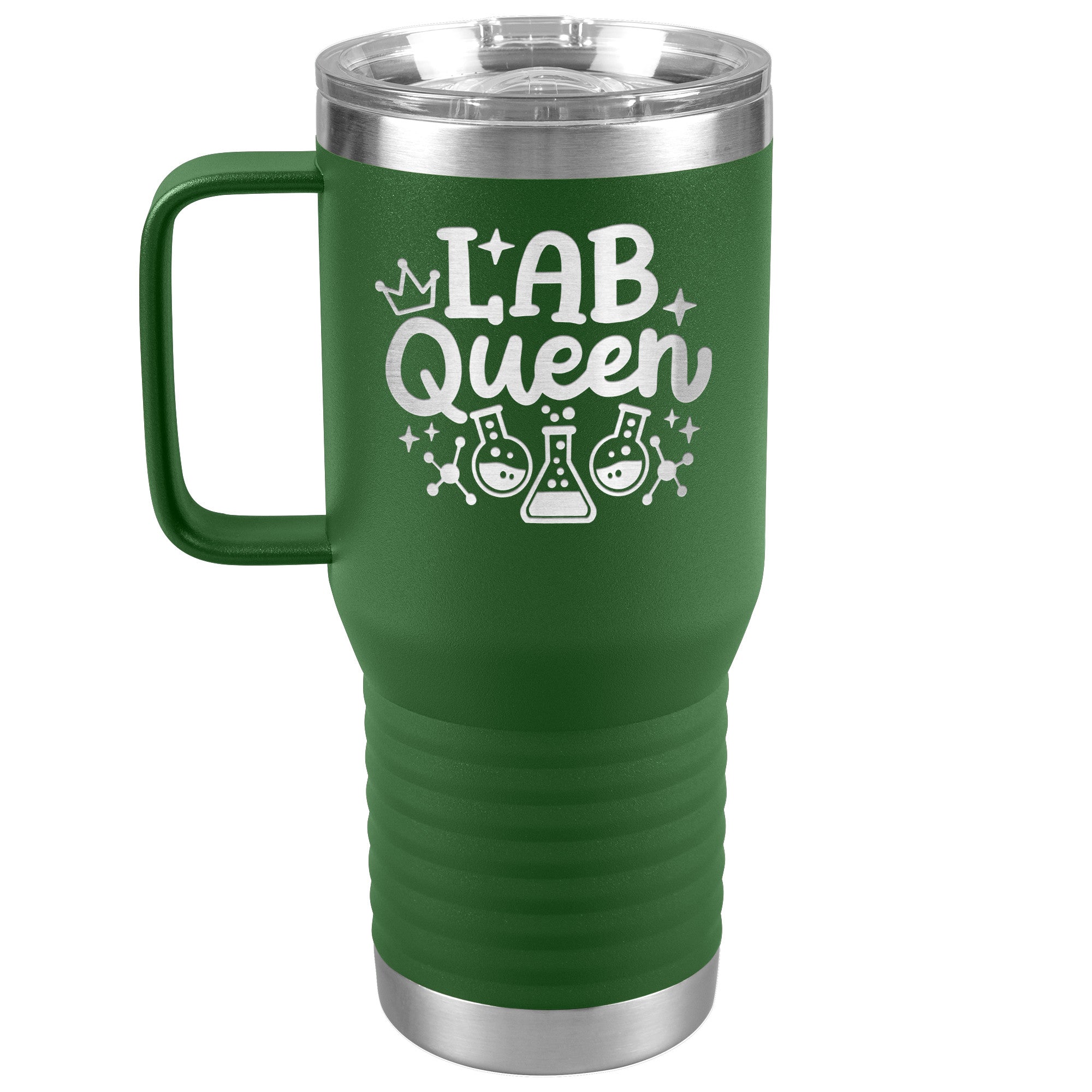 20 oz Lab Queen Travel Tumbler with Lab Vials - Stylish Science Enthusiast's Choice!